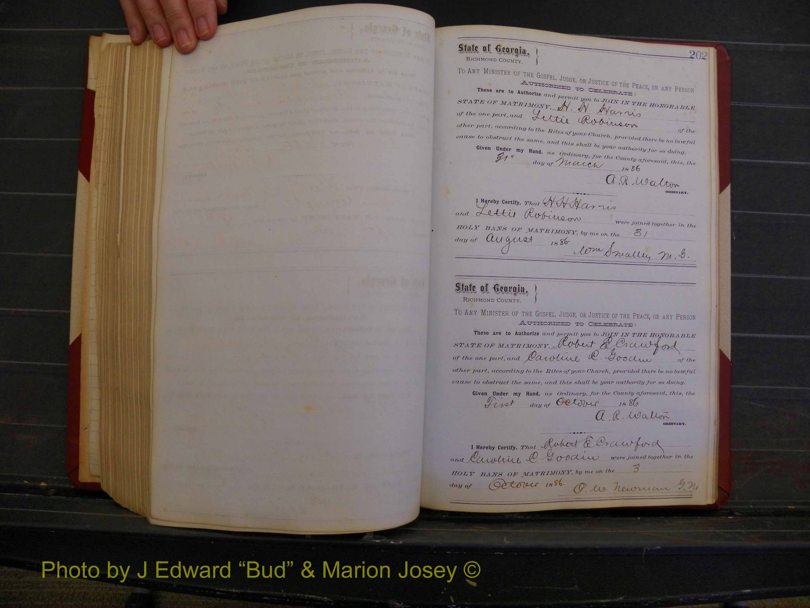 Richmond Marriages, Book O, 1881-1887 P 202.JPG