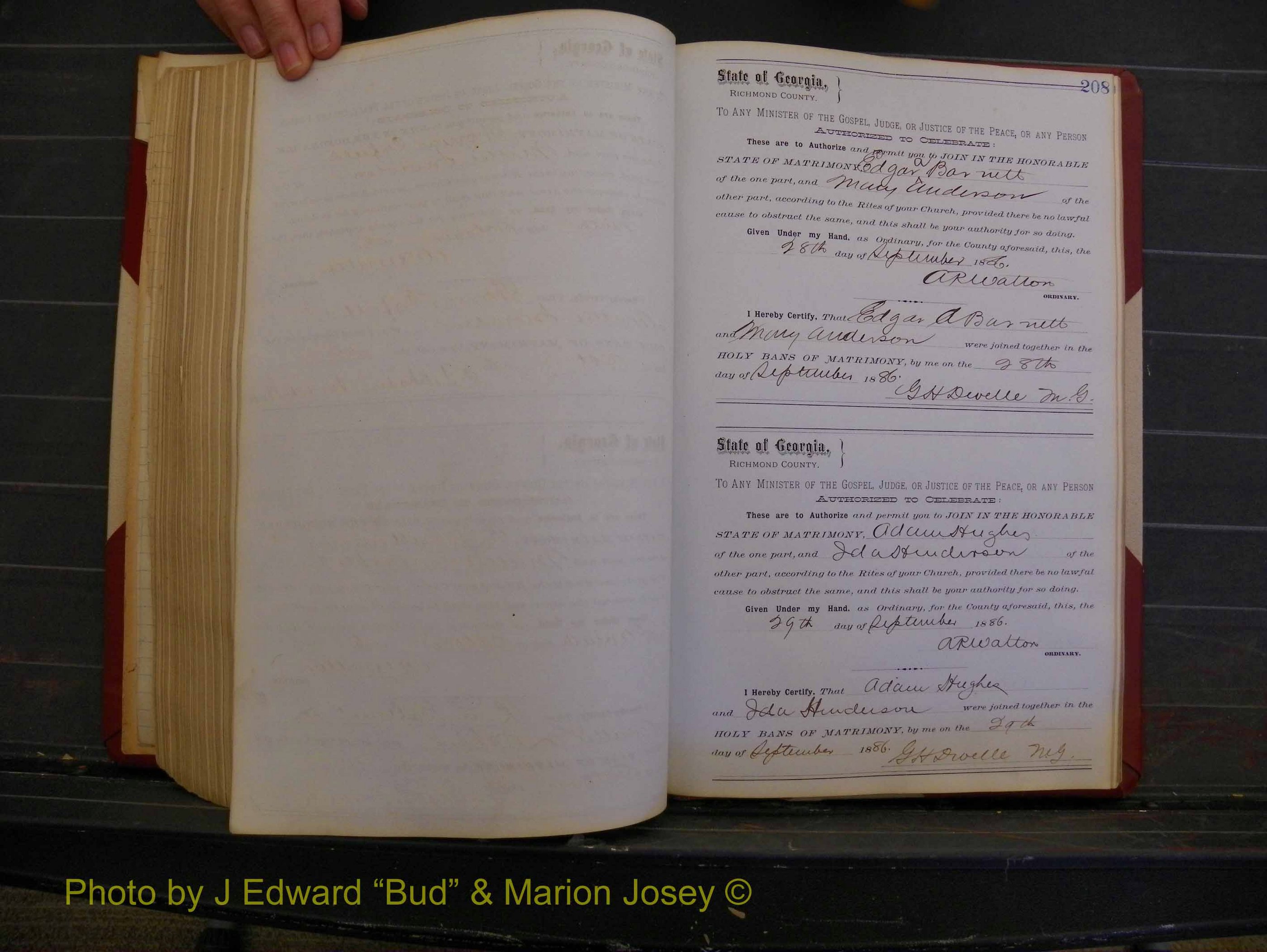 Richmond Marriages, Book O, 1881-1887 P 208.JPG