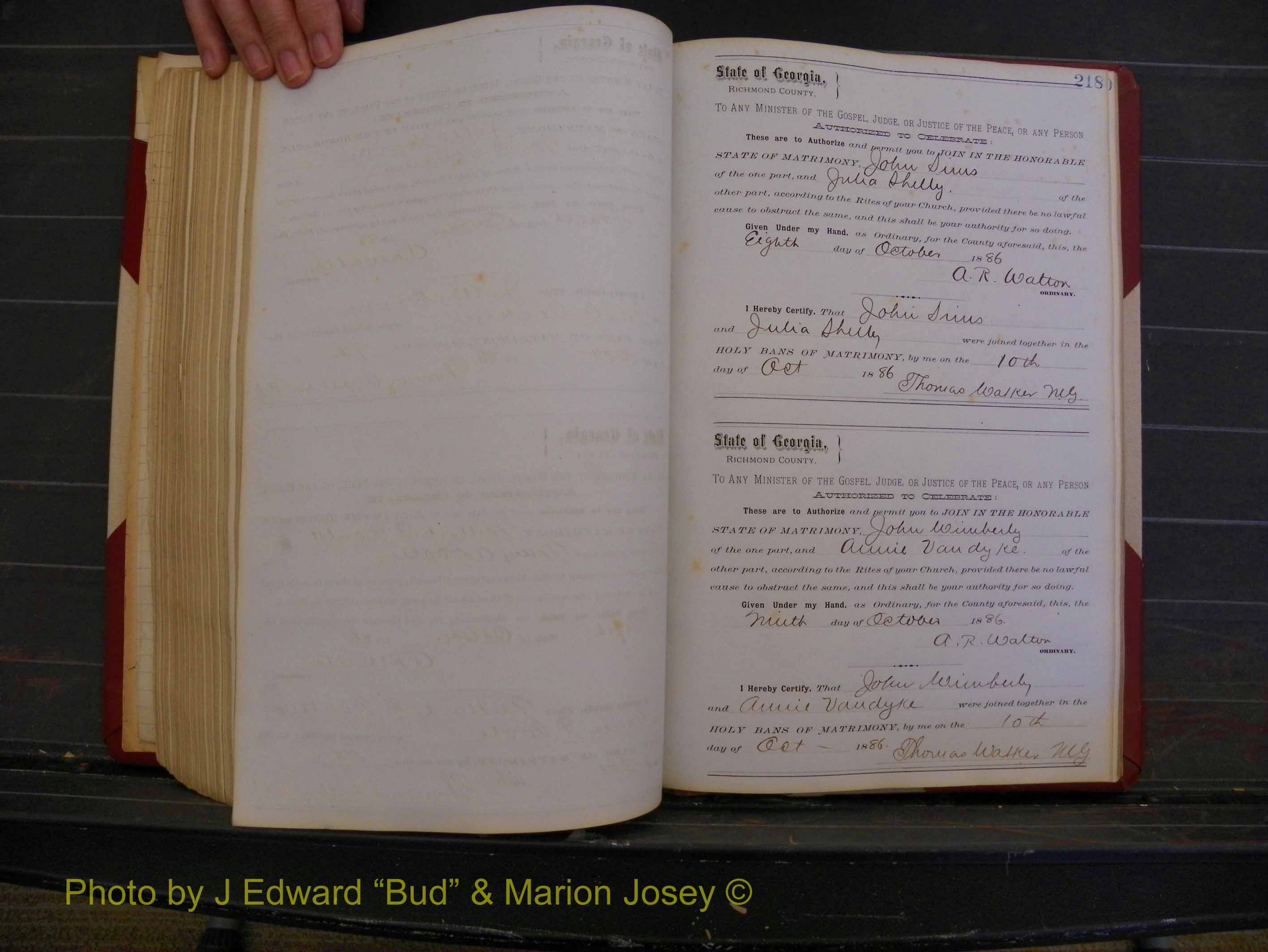 Richmond Marriages, Book O, 1881-1887 P 218.JPG