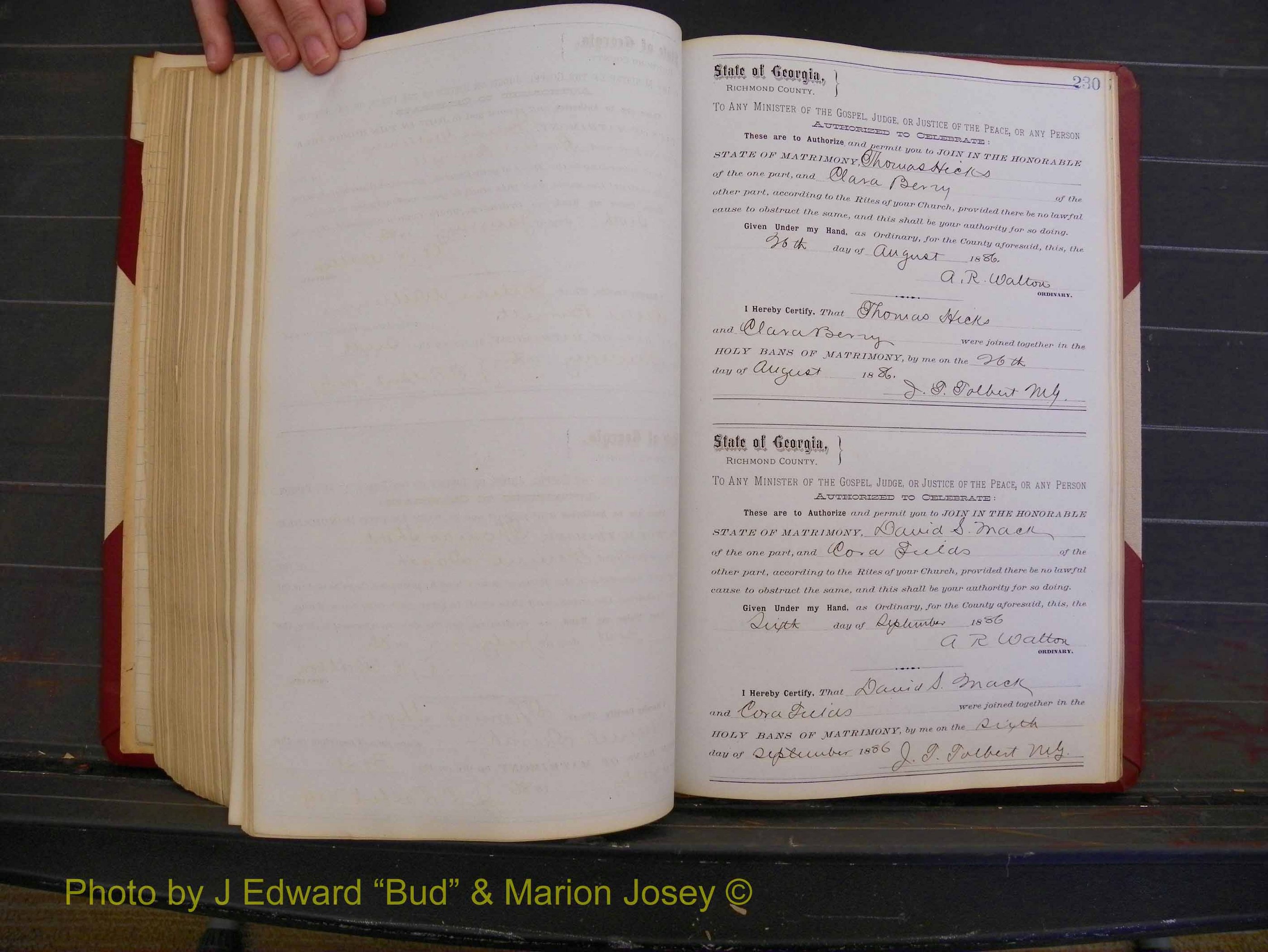 Richmond Marriages, Book O, 1881-1887 P 230.JPG