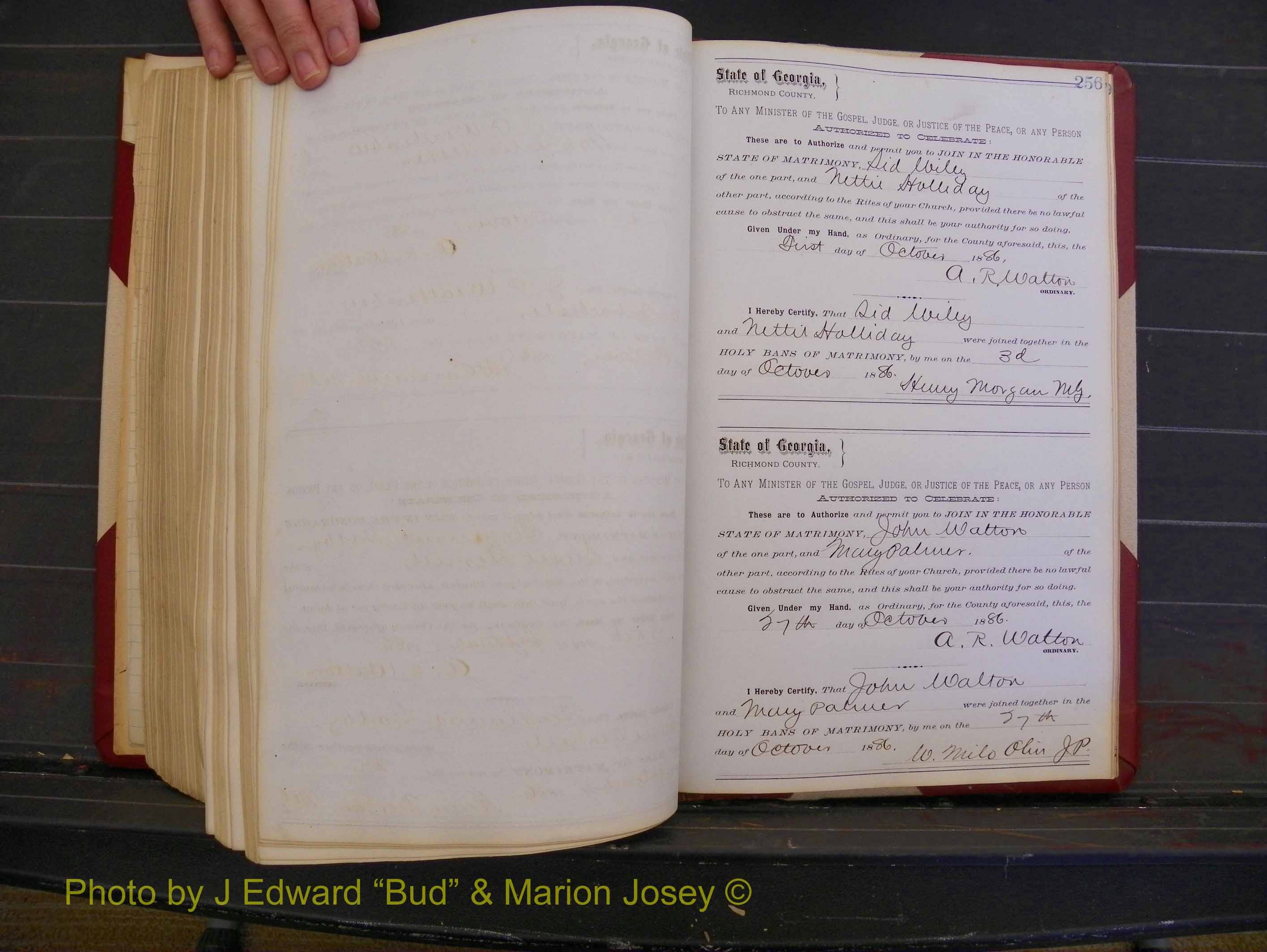 Richmond Marriages, Book O, 1881-1887 P 256.JPG