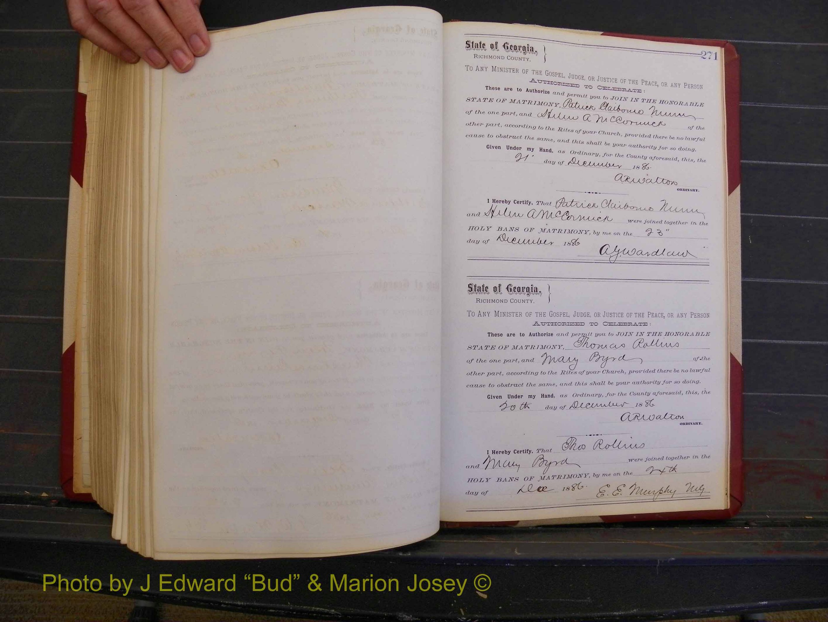 Richmond Marriages, Book O, 1881-1887 P 271.JPG