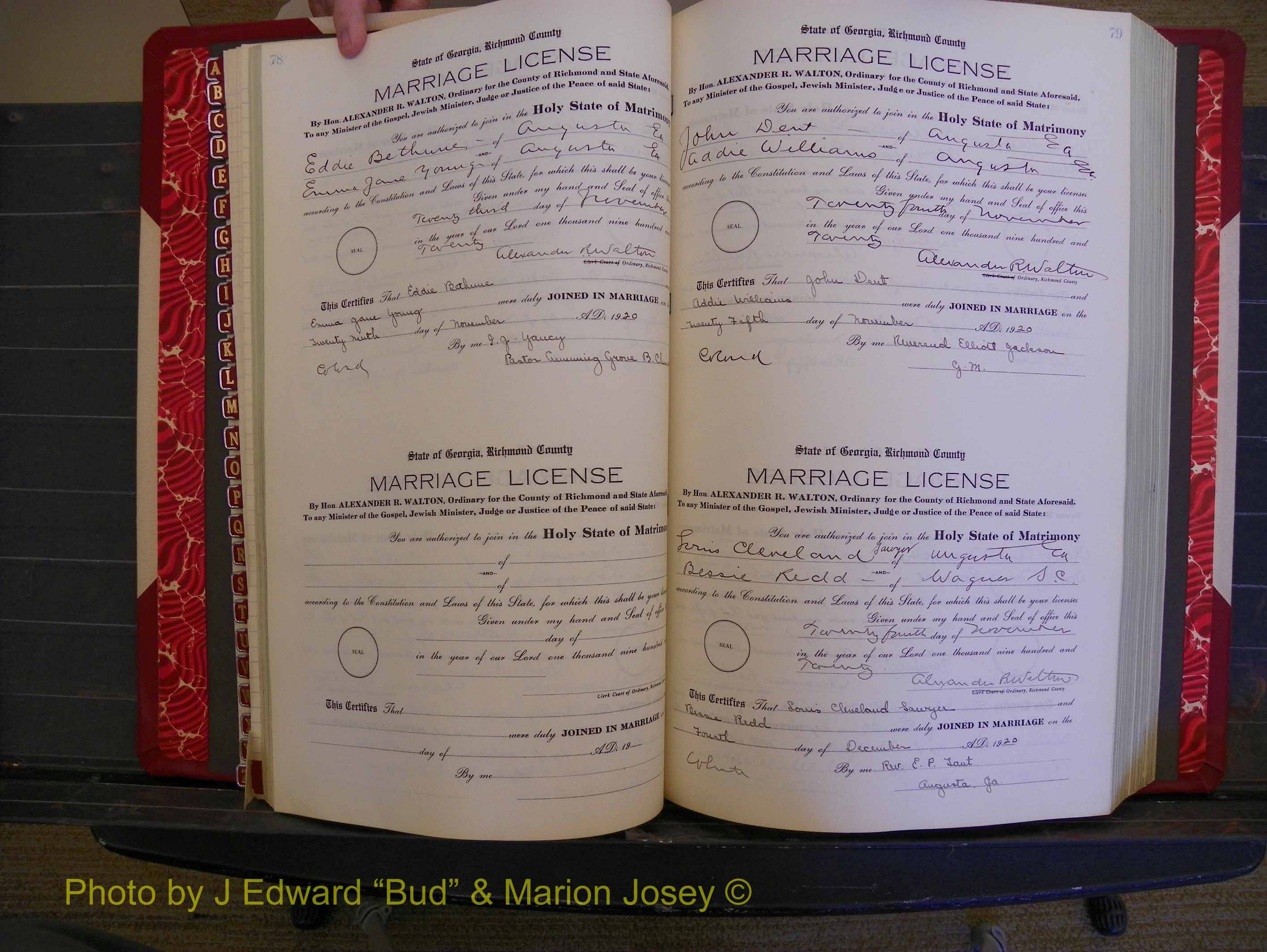 Richmond Marriages, Book OO, 1920-1921 P 078-079.JPG