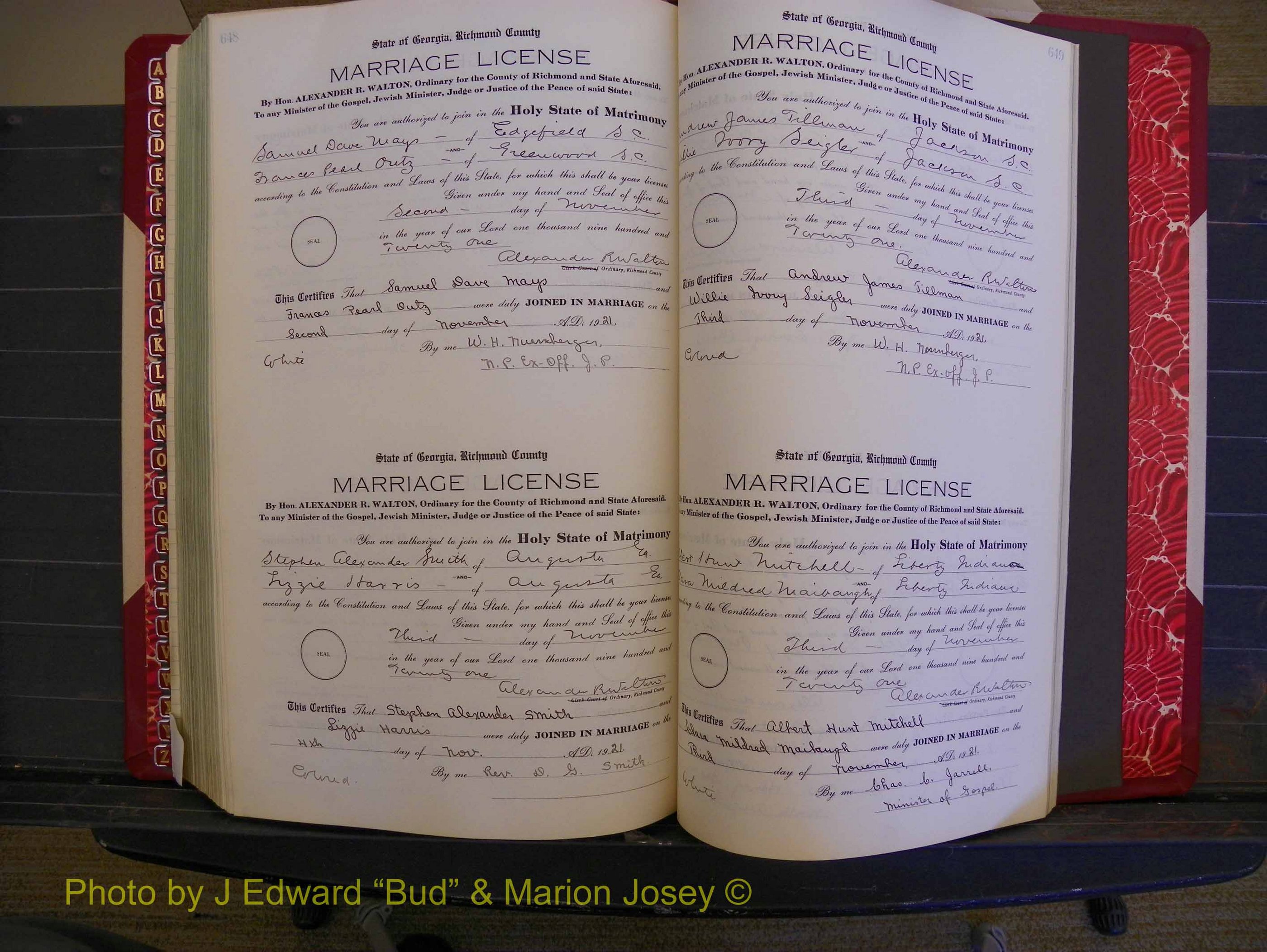 Richmond Marriages, Book OO, 1920-1921 P 648-649.JPG