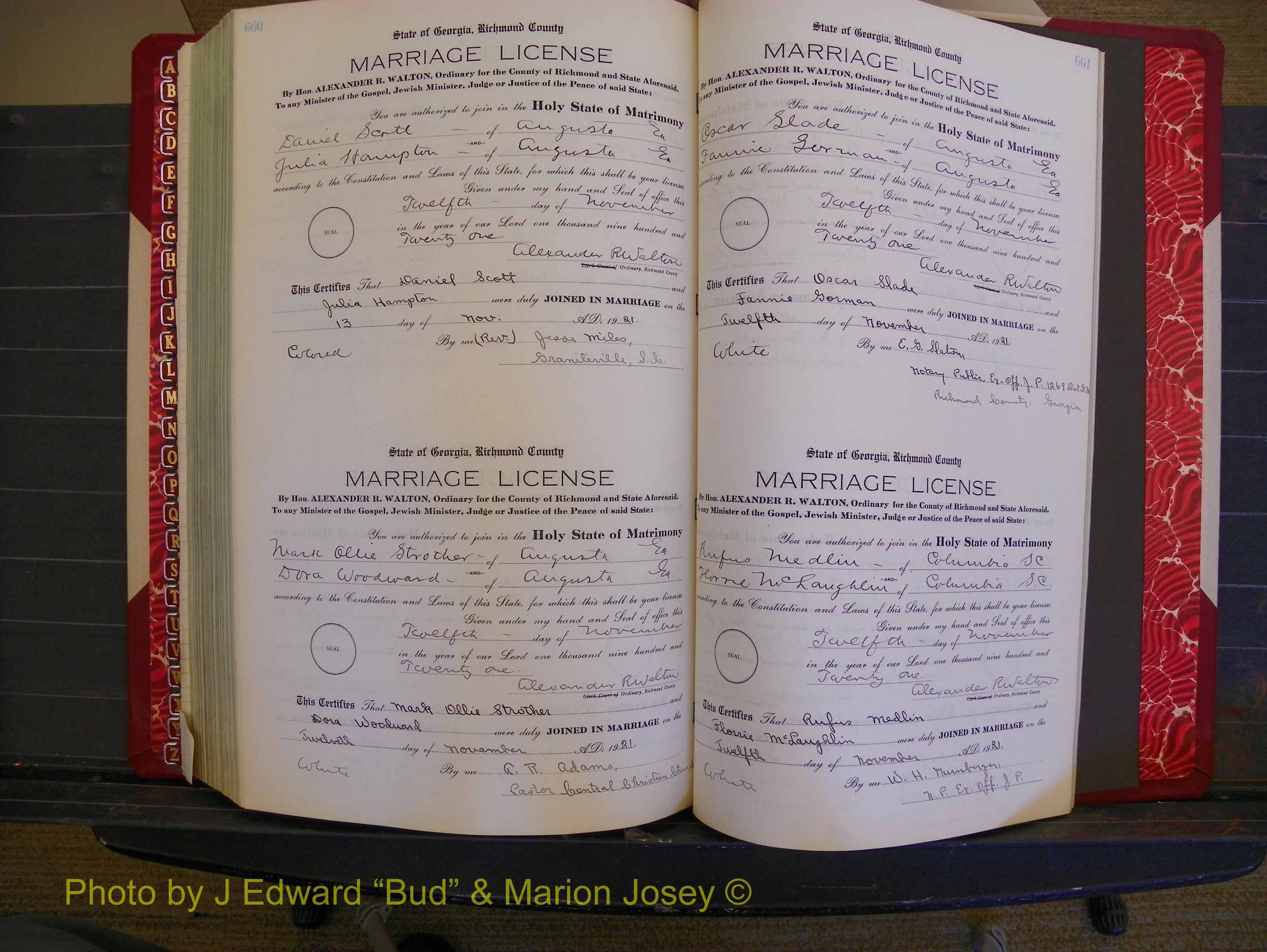 Richmond Marriages, Book OO, 1920-1921 P 660-661.JPG