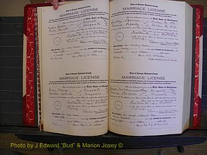 Richmond Marriages, Book OO, 1920-1921 P 018-019.JPG