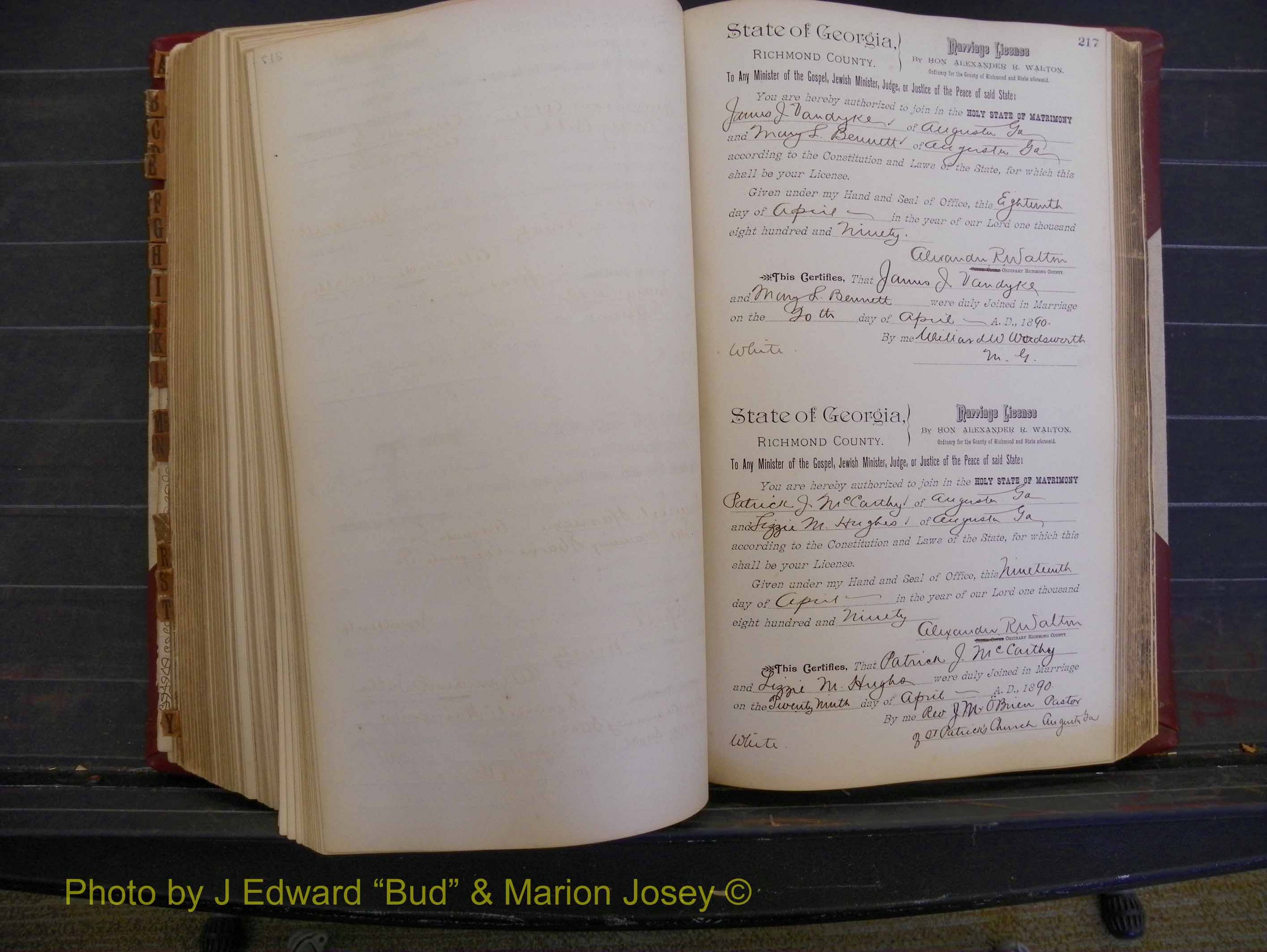 Richmond Marriages, Book Q, 1887-1890 P 217.JPG