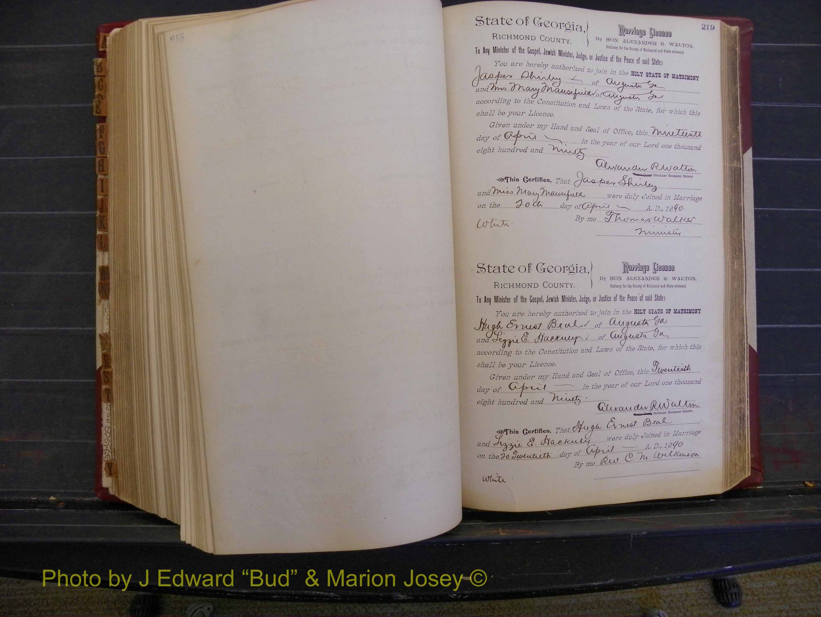 Richmond Marriages, Book Q, 1887-1890 P 219.JPG