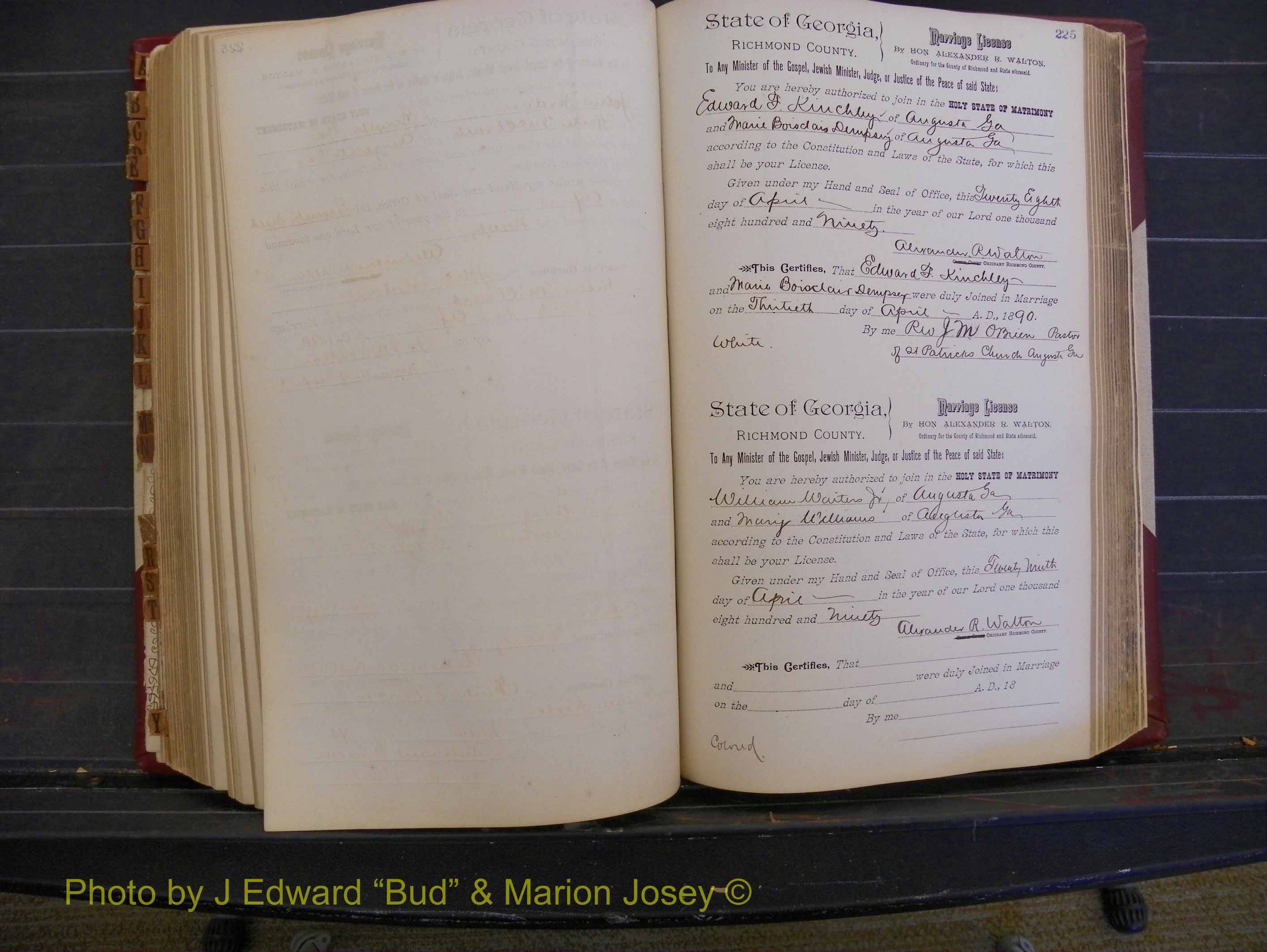 Richmond Marriages, Book Q, 1887-1890 P 225.JPG