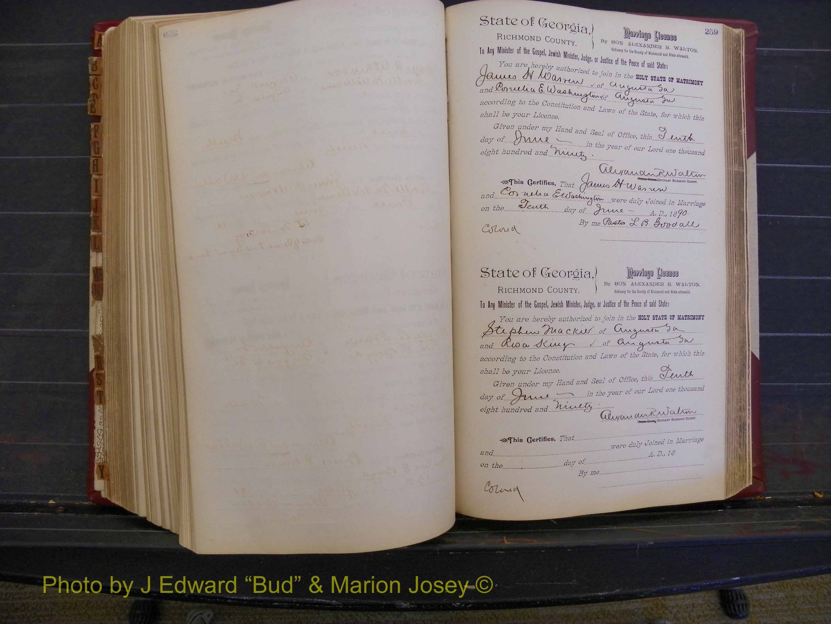 Richmond Marriages, Book Q, 1887-1890 P 259.JPG