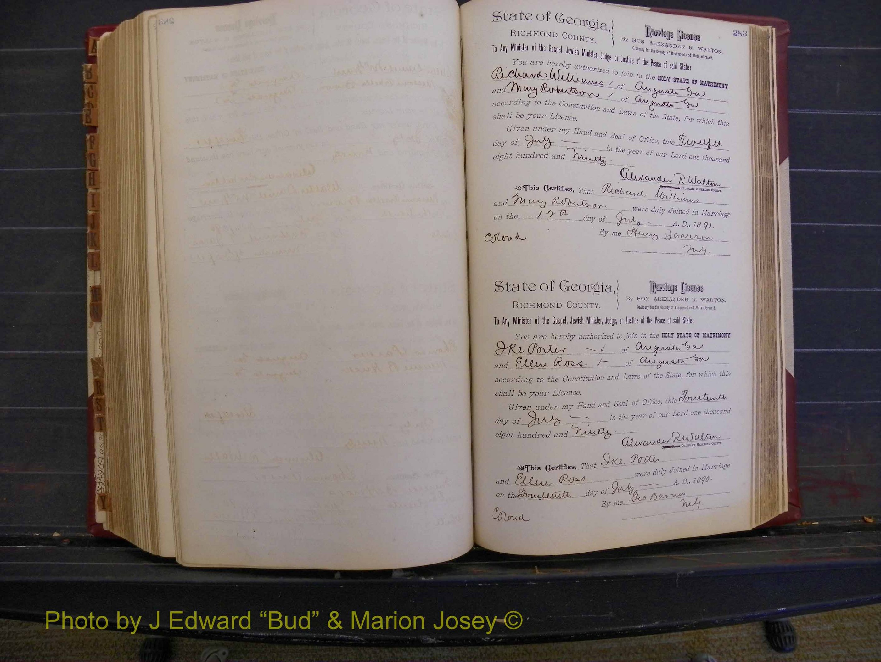 Richmond Marriages, Book Q, 1887-1890 P 283.JPG