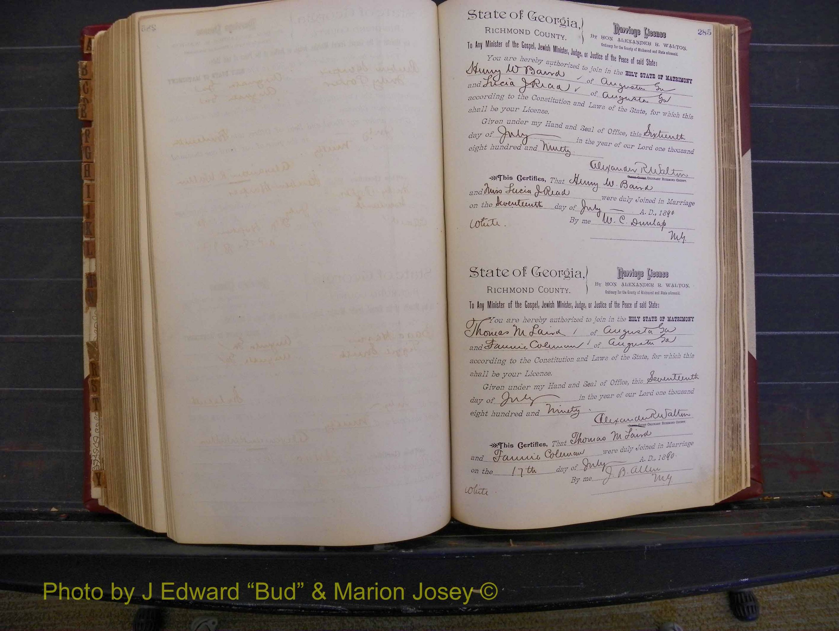 Richmond Marriages, Book Q, 1887-1890 P 285.JPG