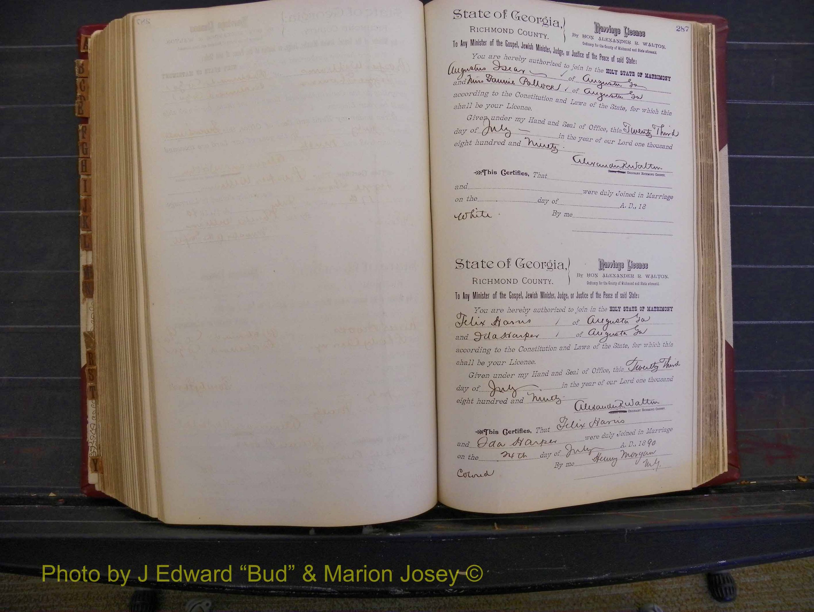 Richmond Marriages, Book Q, 1887-1890 P 287.JPG