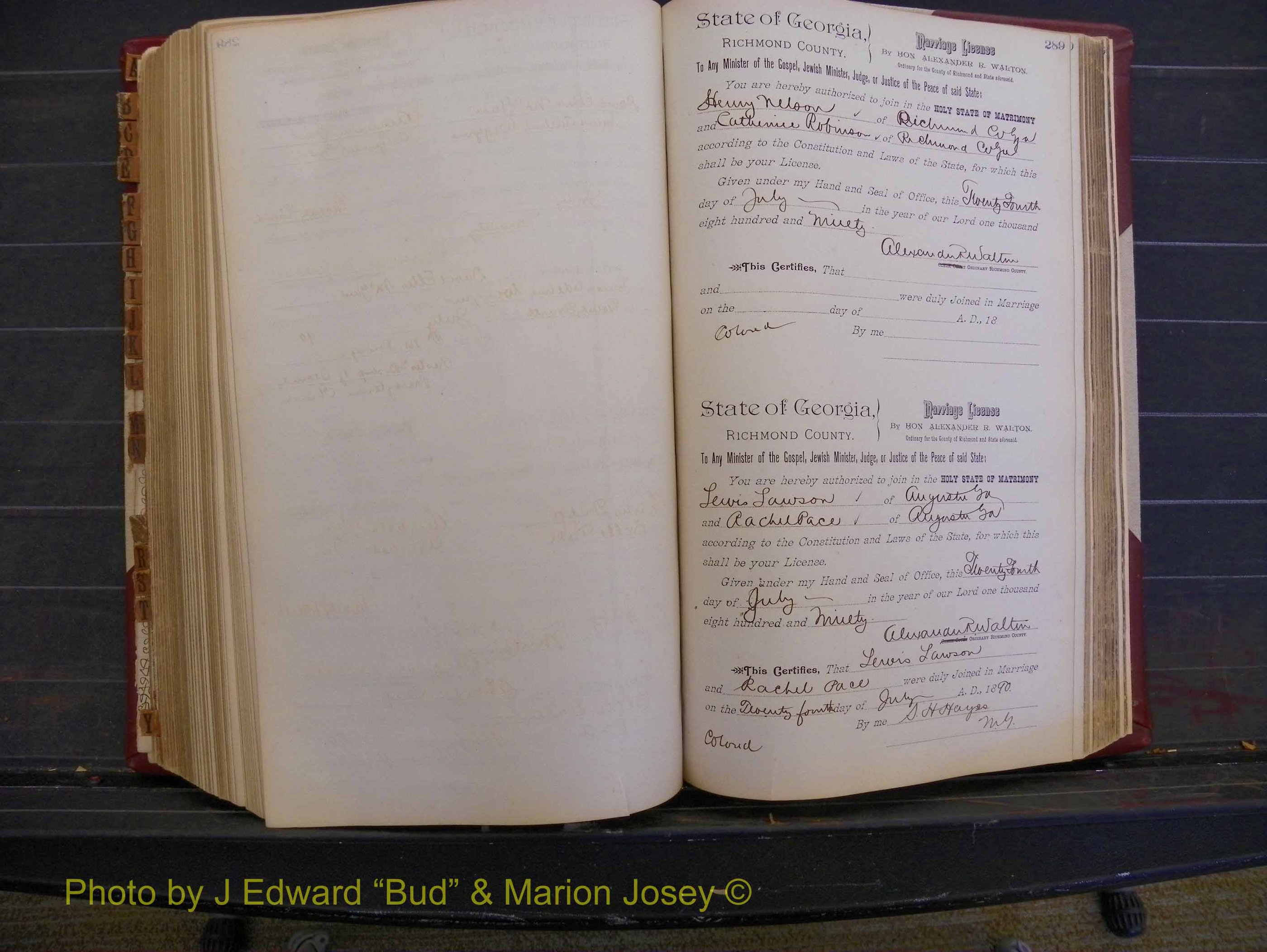 Richmond Marriages, Book Q, 1887-1890 P 289.JPG