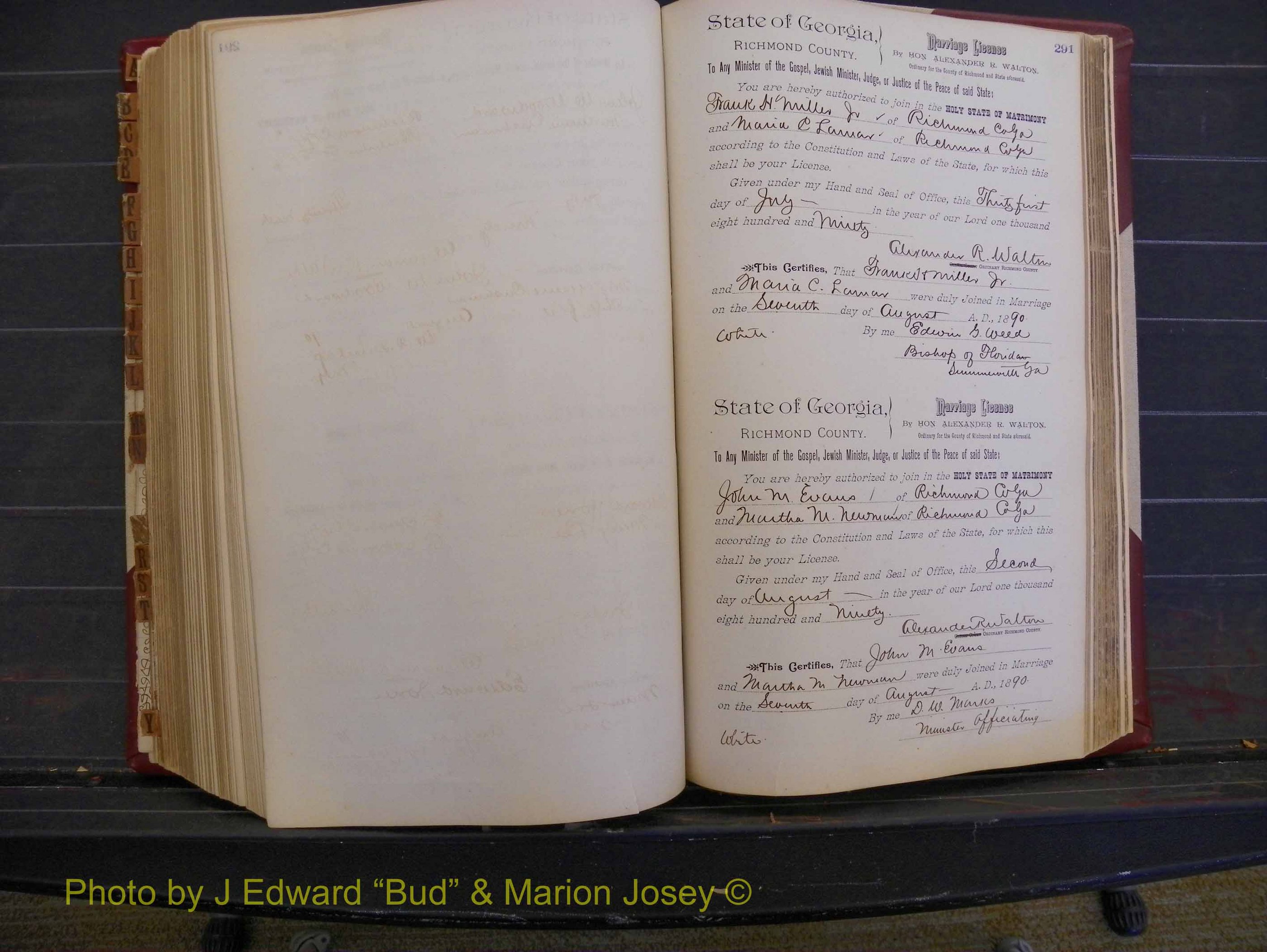 Richmond Marriages, Book Q, 1887-1890 P 291.JPG