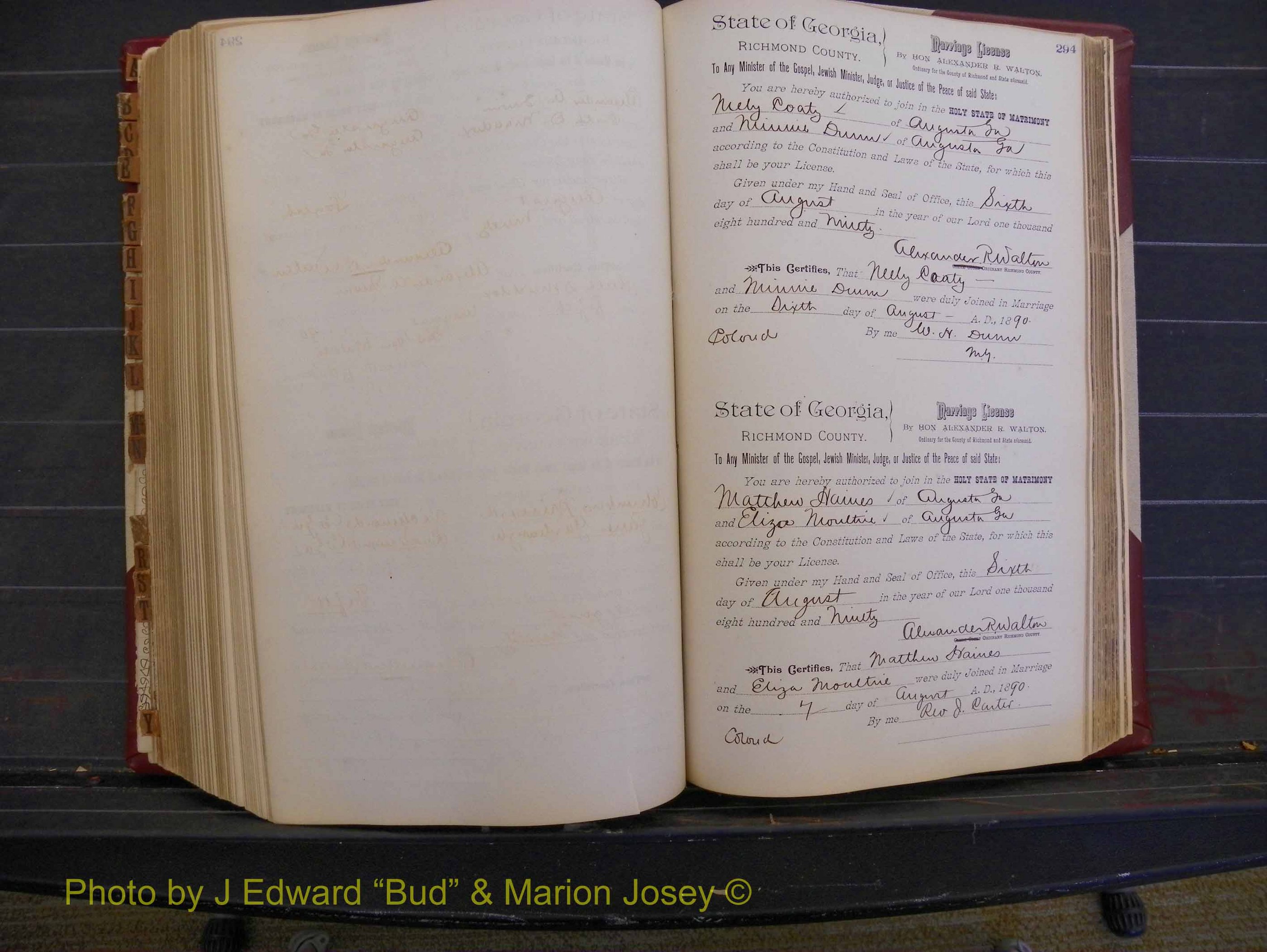 Richmond Marriages, Book Q, 1887-1890 P 294.JPG