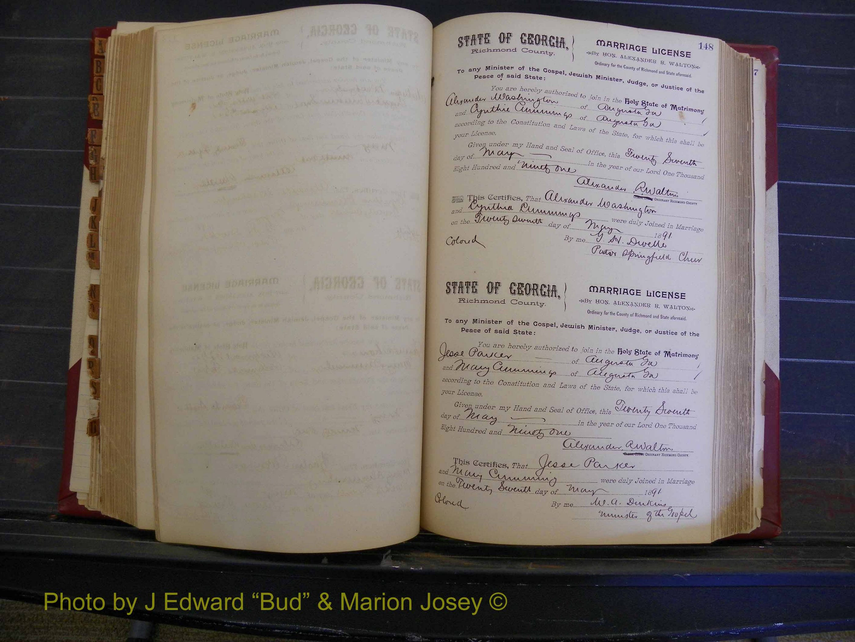 Richmond Marriages, Book R, 1887-1892 P 148.JPG