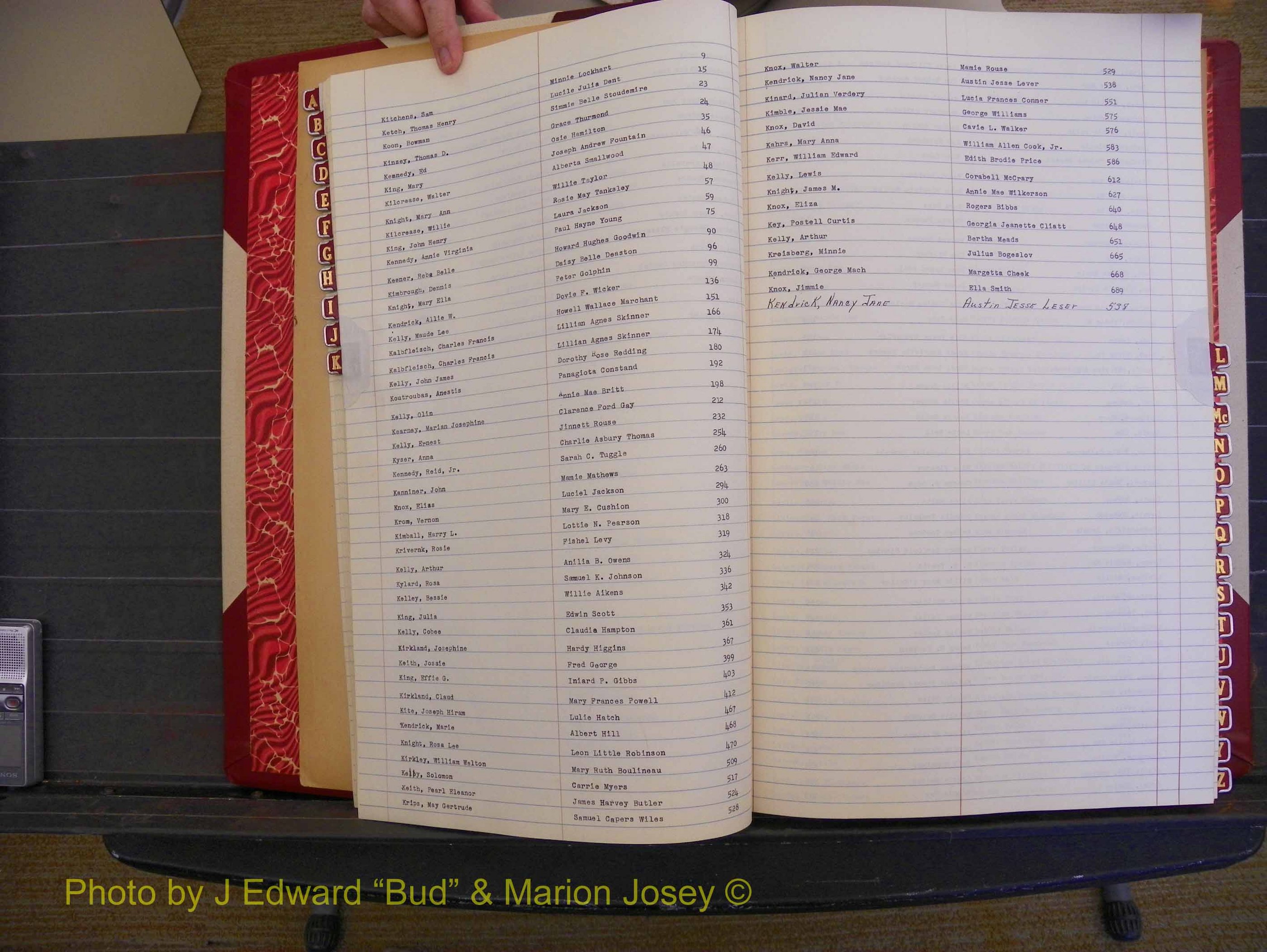 Richmond Marriages, Book RR, 1924-1927 Index K (120).JPG