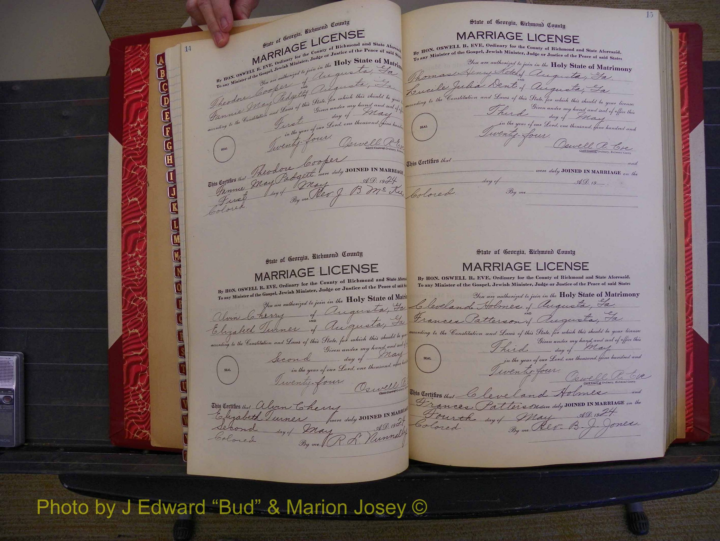 Richmond Marriages, Book RR, 1924-1927 P 014-015.JPG