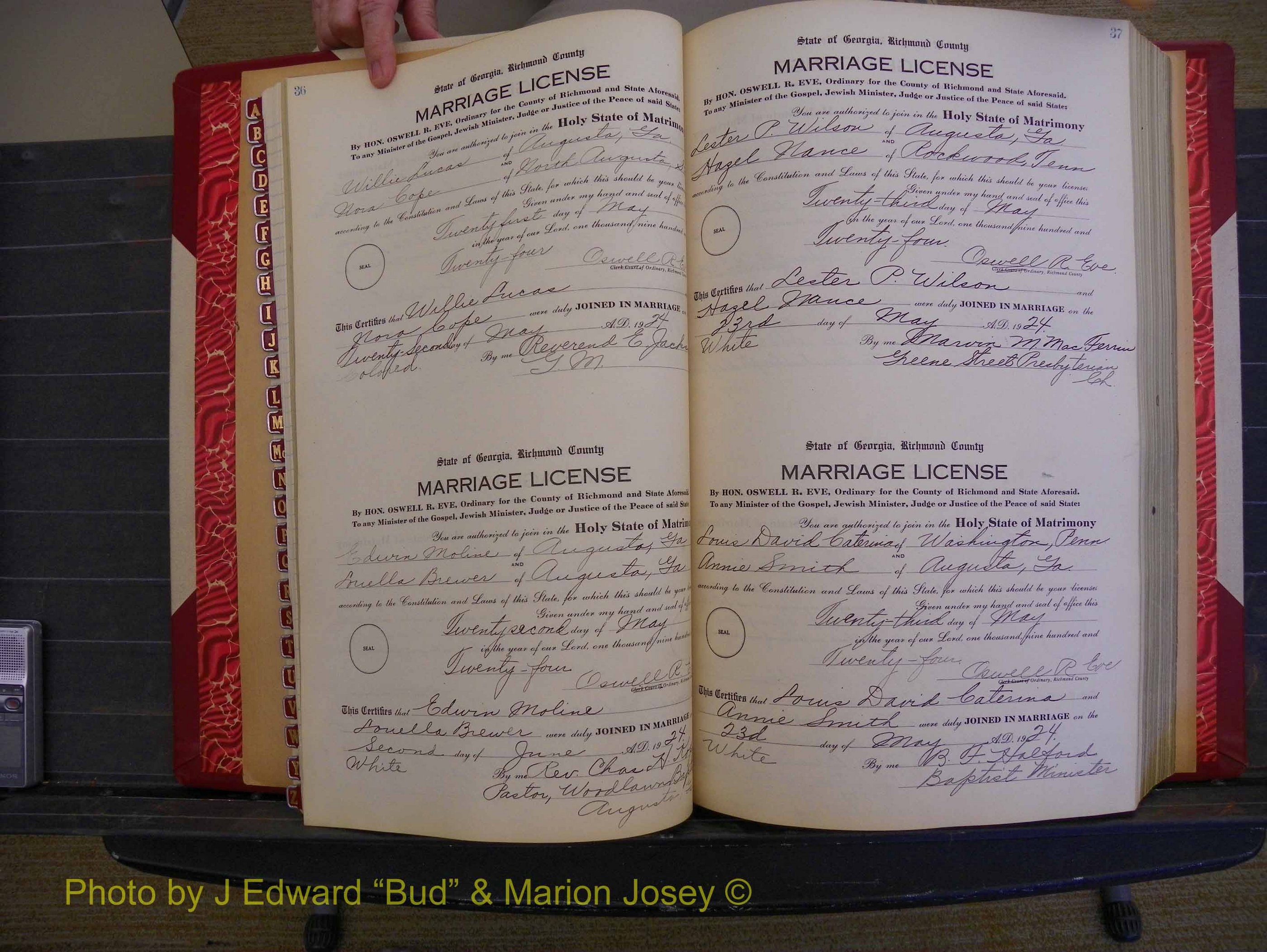 Richmond Marriages, Book RR, 1924-1927 P 036-037.JPG