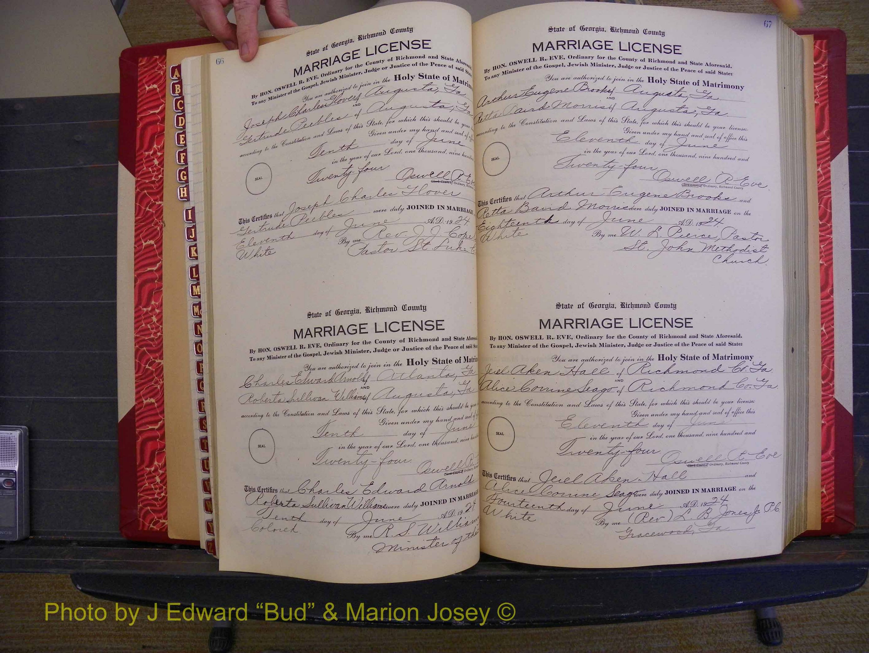 Richmond Marriages, Book RR, 1924-1927 P 066-067.JPG