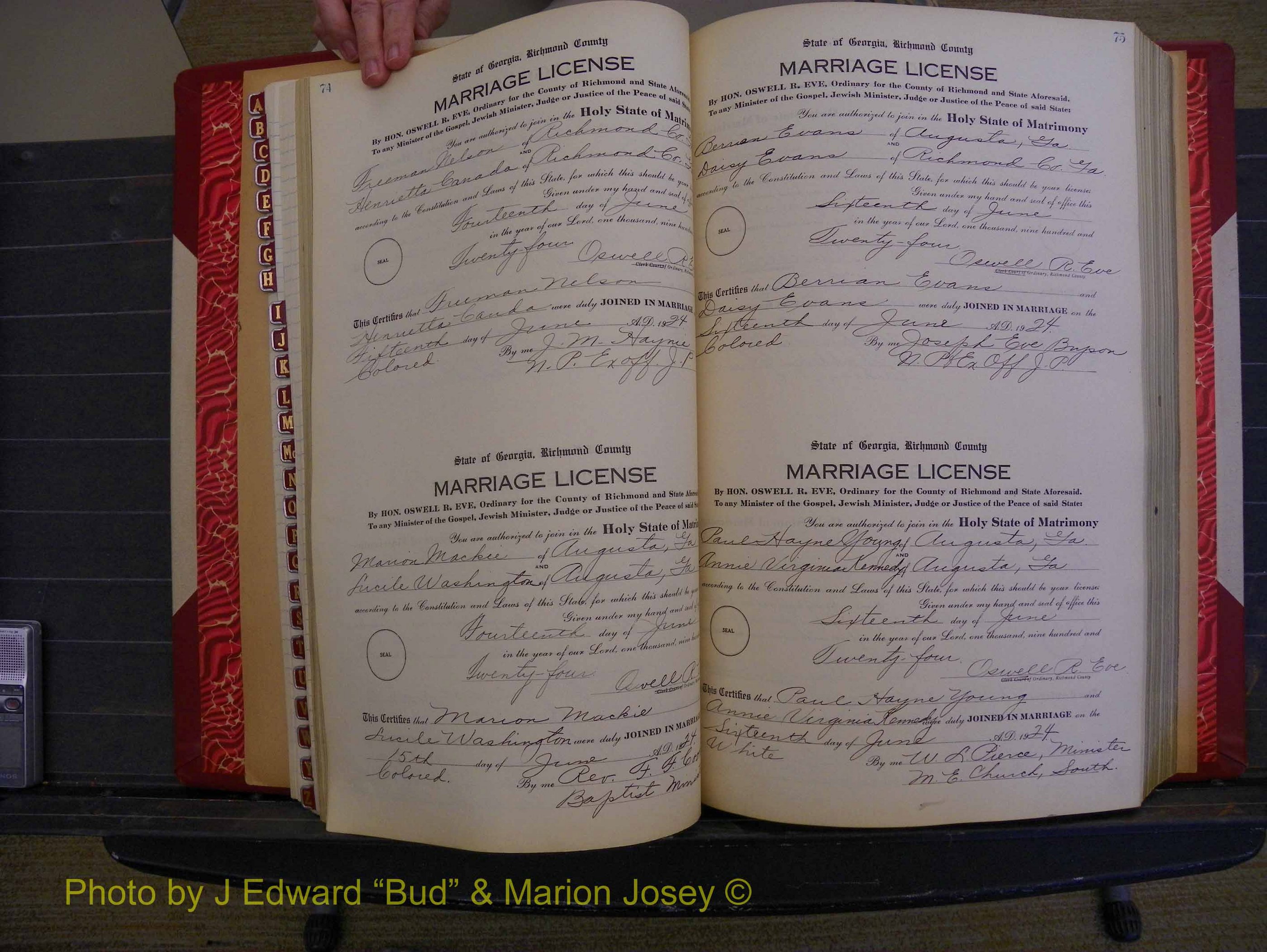 Richmond Marriages, Book RR, 1924-1927 P 074-075.JPG