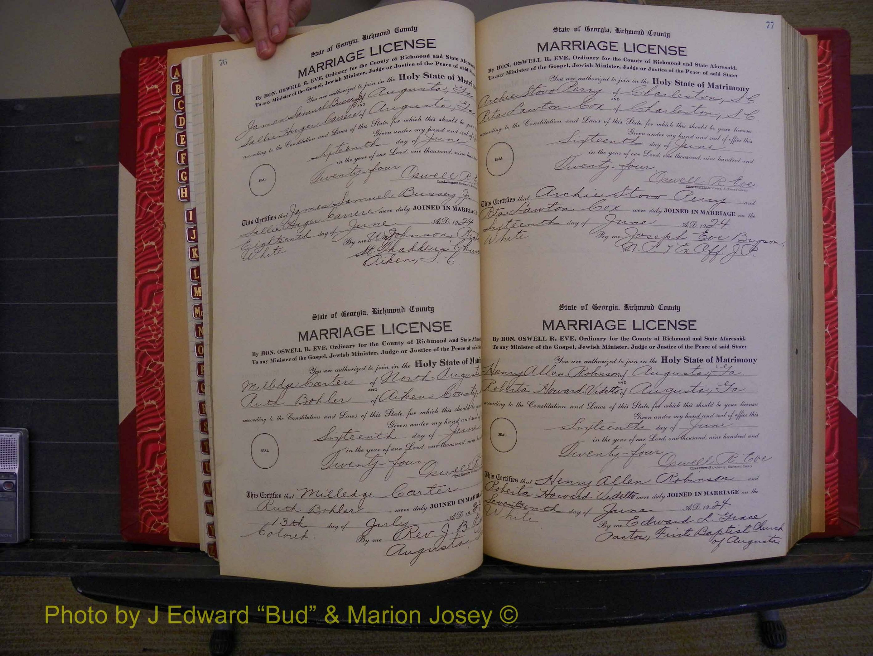 Richmond Marriages, Book RR, 1924-1927 P 076-077.JPG