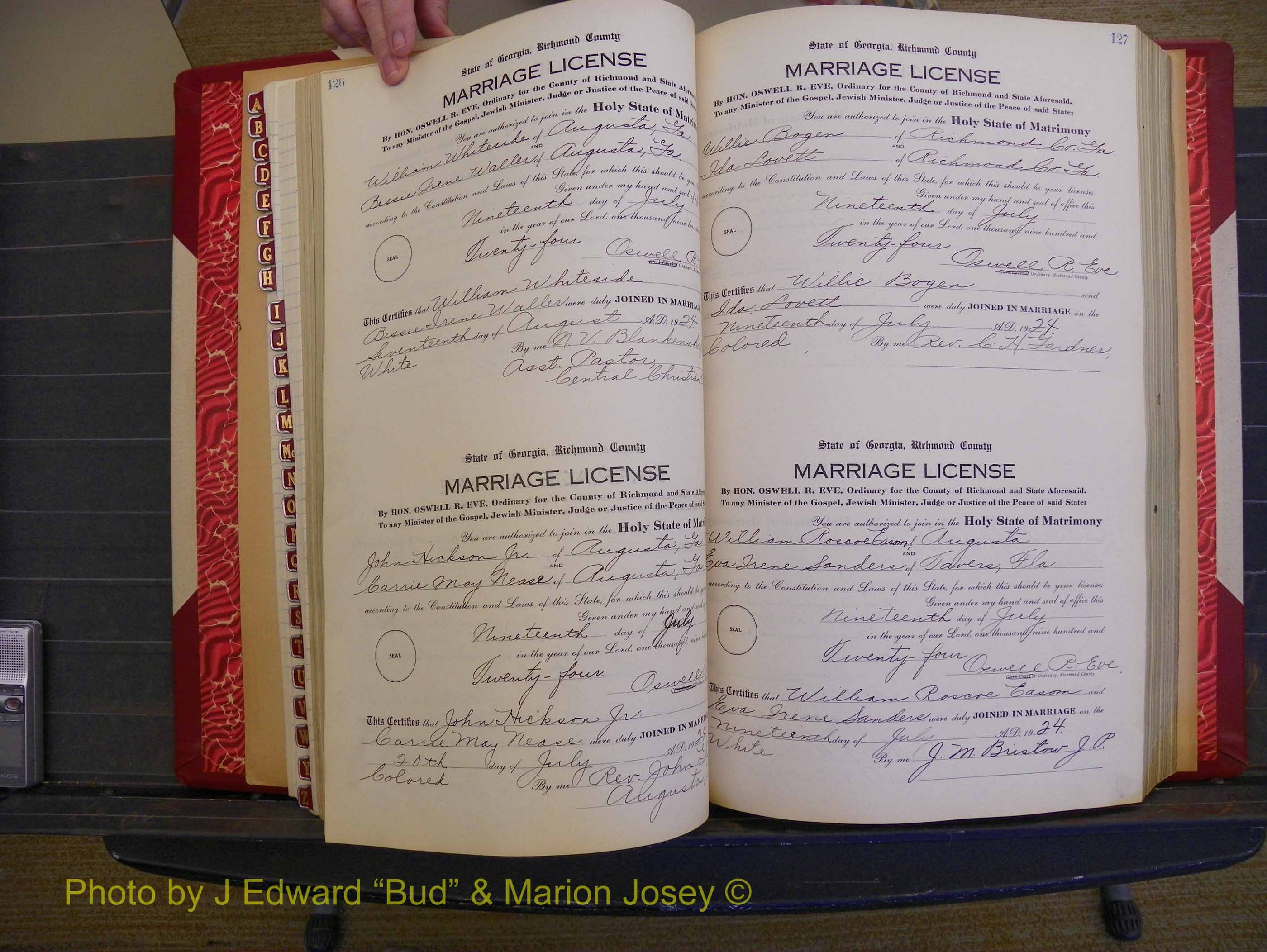 Richmond Marriages, Book RR, 1924-1927 P 126-127.JPG