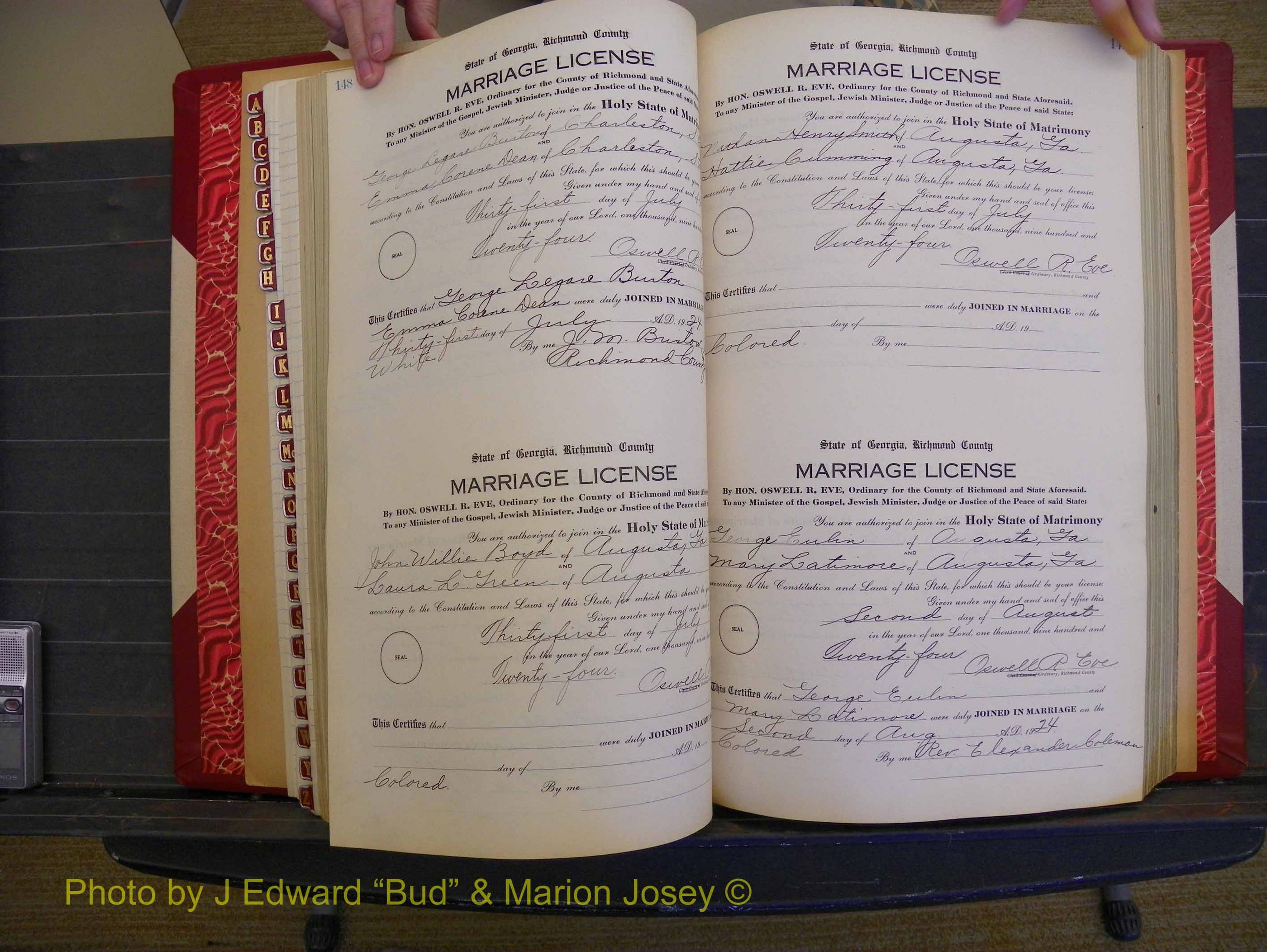 Richmond Marriages, Book RR, 1924-1927 P 148-149.JPG
