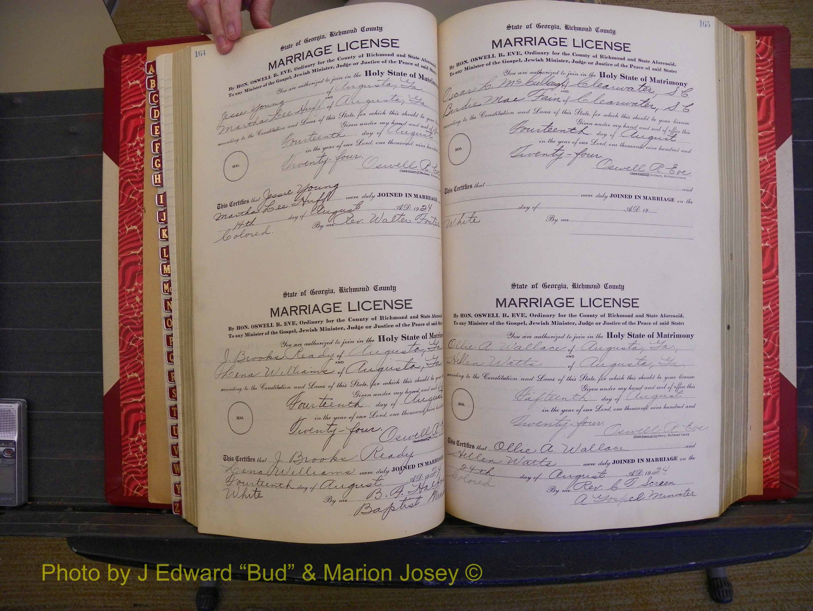 Richmond Marriages, Book RR, 1924-1927 P 164-165.JPG