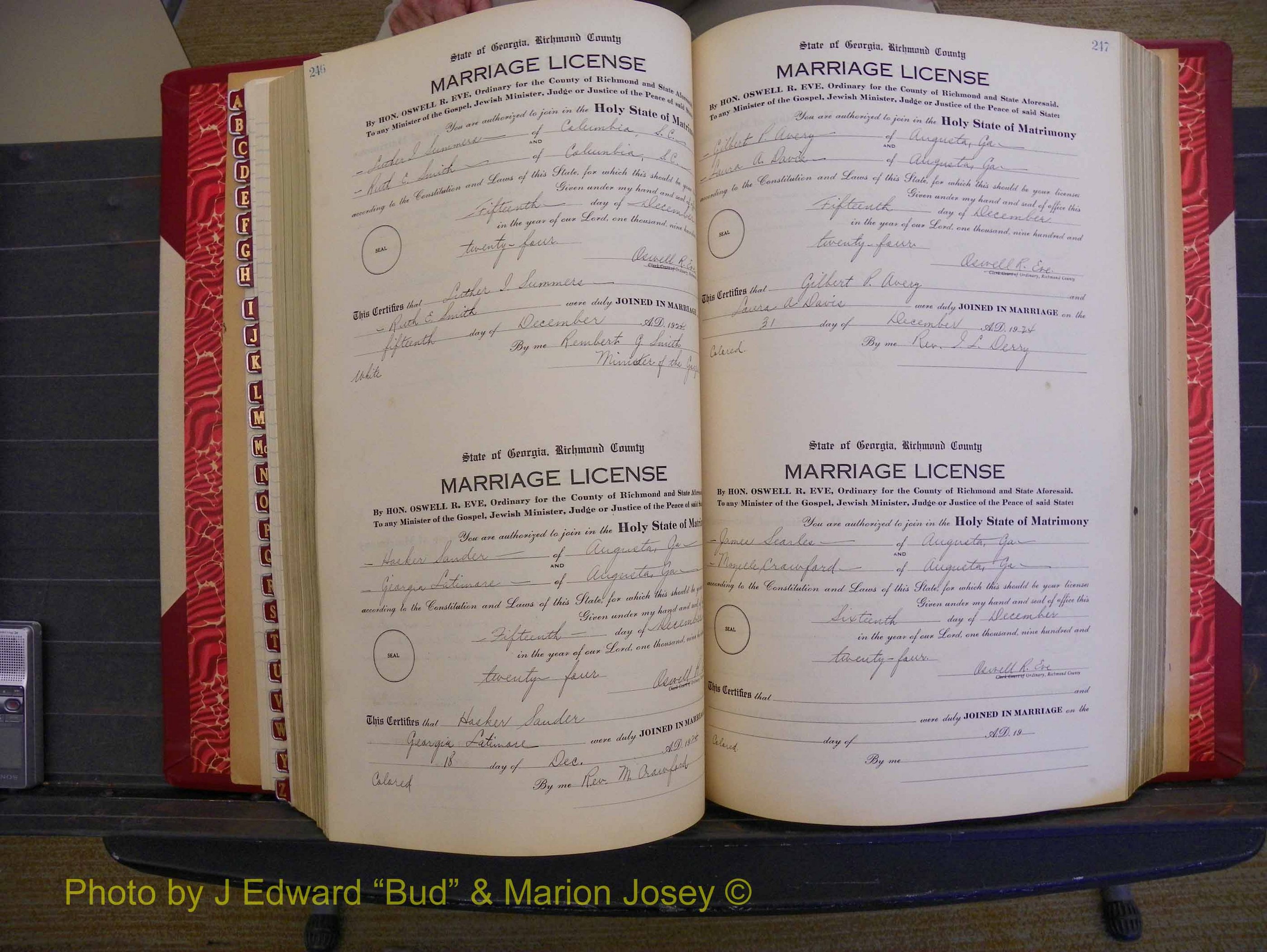 Richmond Marriages, Book RR, 1924-1927 P 246-247.JPG