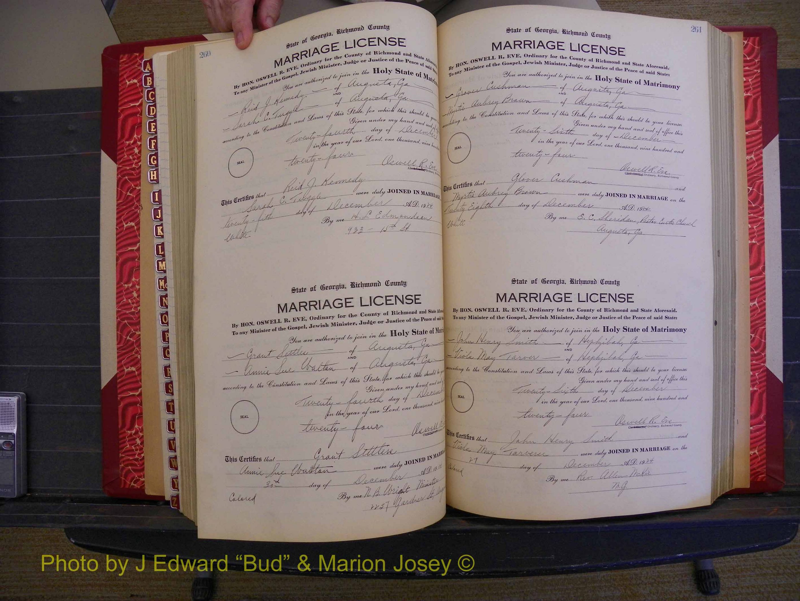 Richmond Marriages, Book RR, 1924-1927 P 260-261.JPG