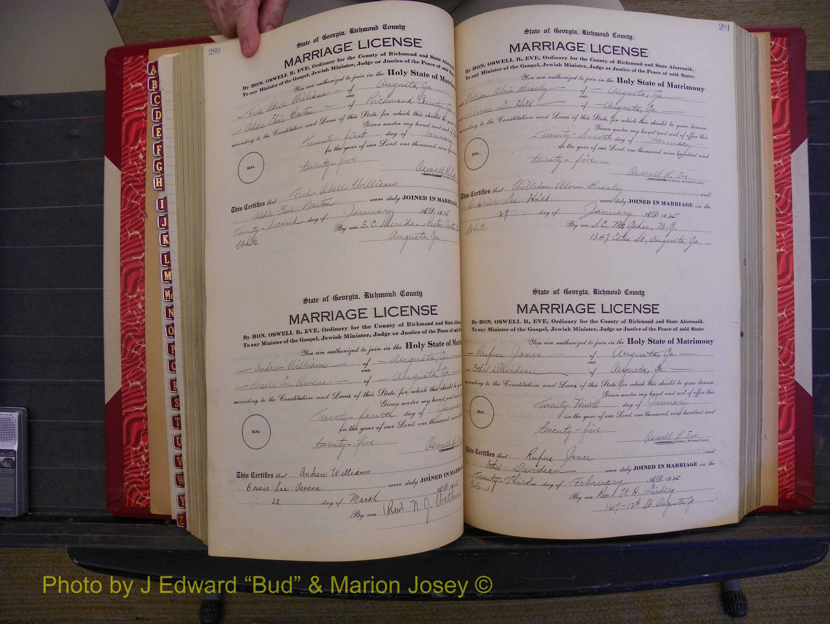 Richmond Marriages, Book RR, 1924-1927 P 280-281.JPG