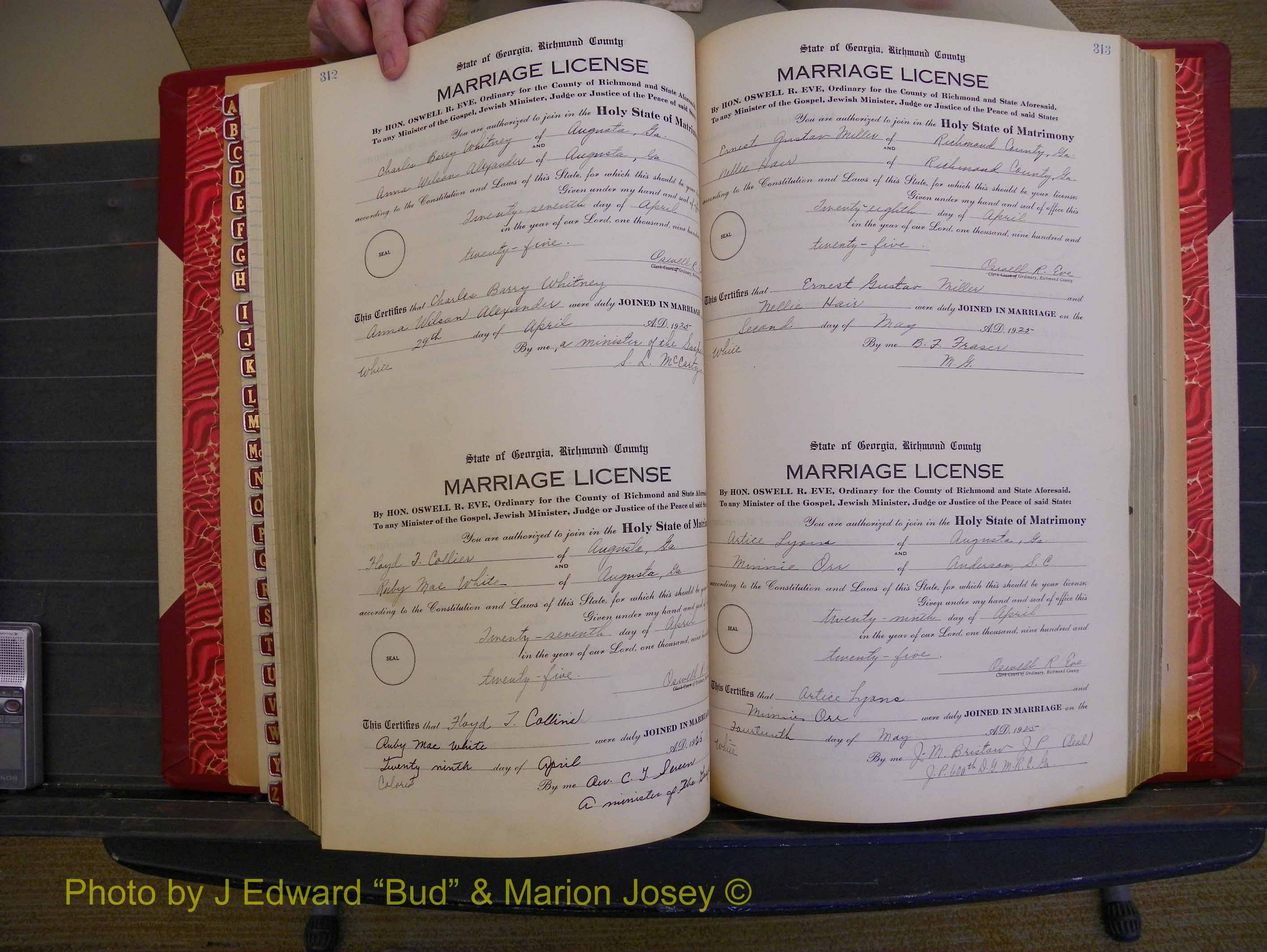 Richmond Marriages, Book RR, 1924-1927 P 312-313.JPG