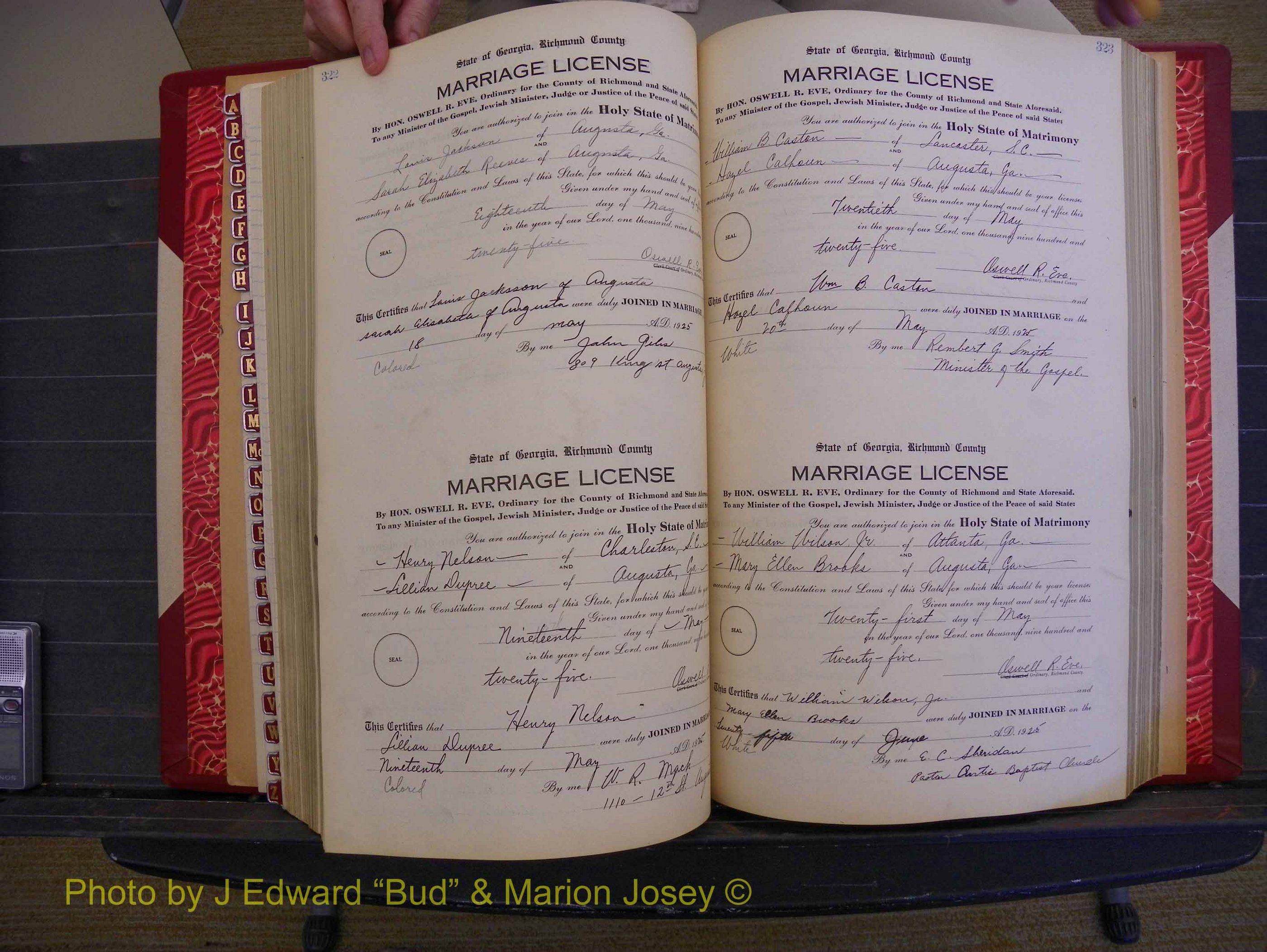 Richmond Marriages, Book RR, 1924-1927 P 322-323.JPG