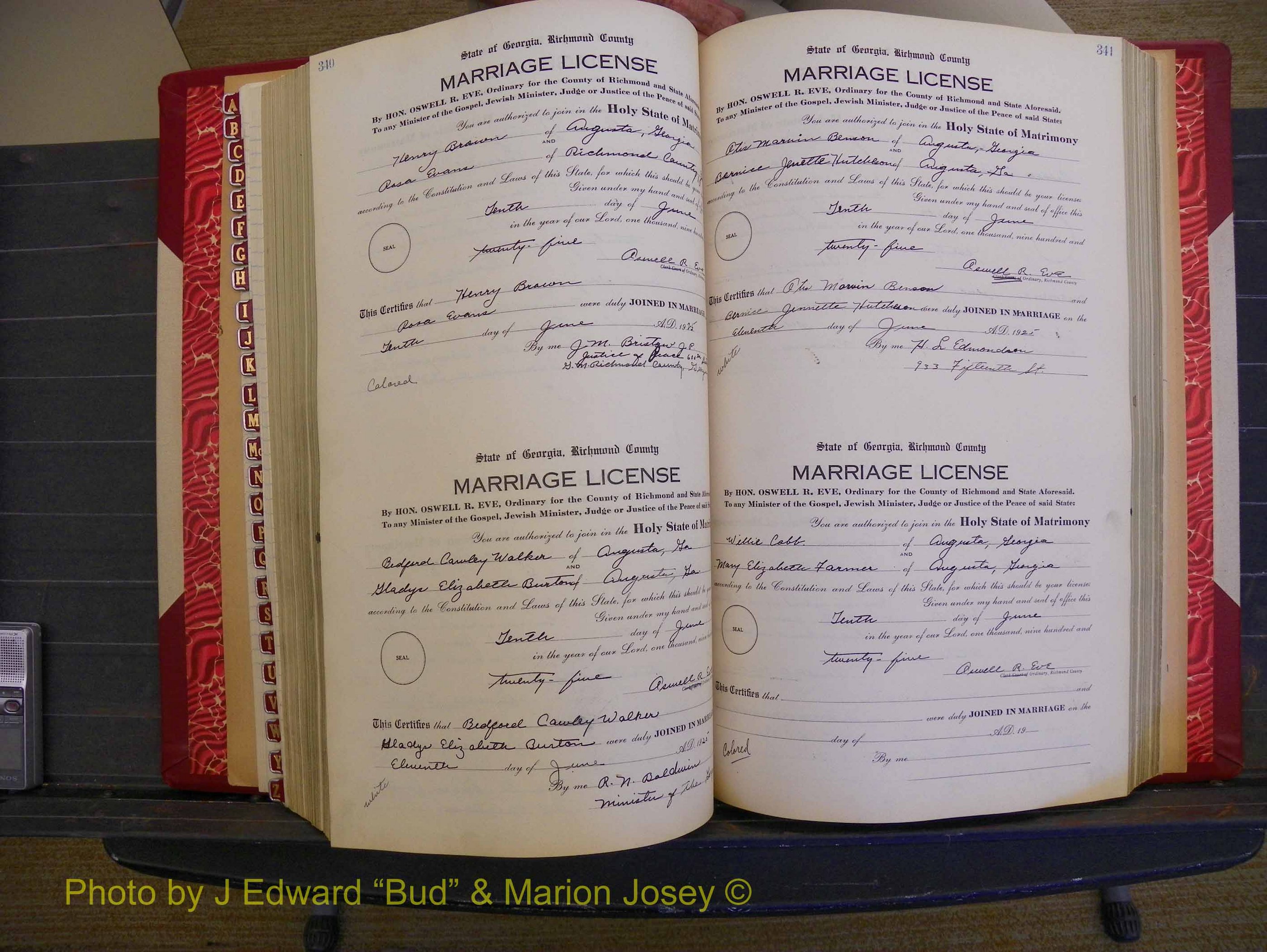 Richmond Marriages, Book RR, 1924-1927 P 340-341.JPG