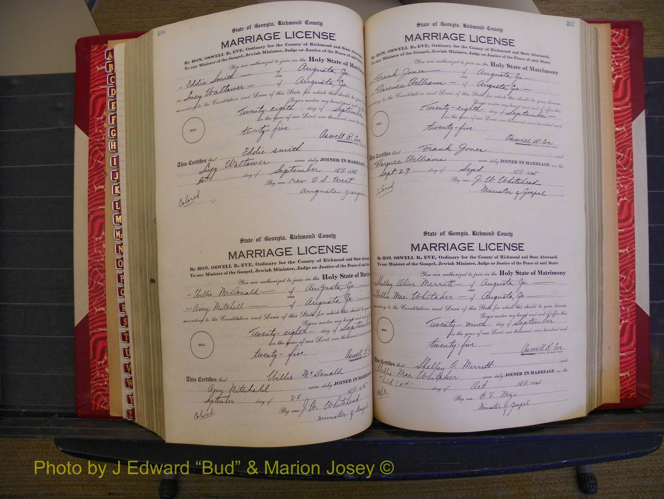 Richmond Marriages, Book RR, 1924-1927 P 406-407.JPG