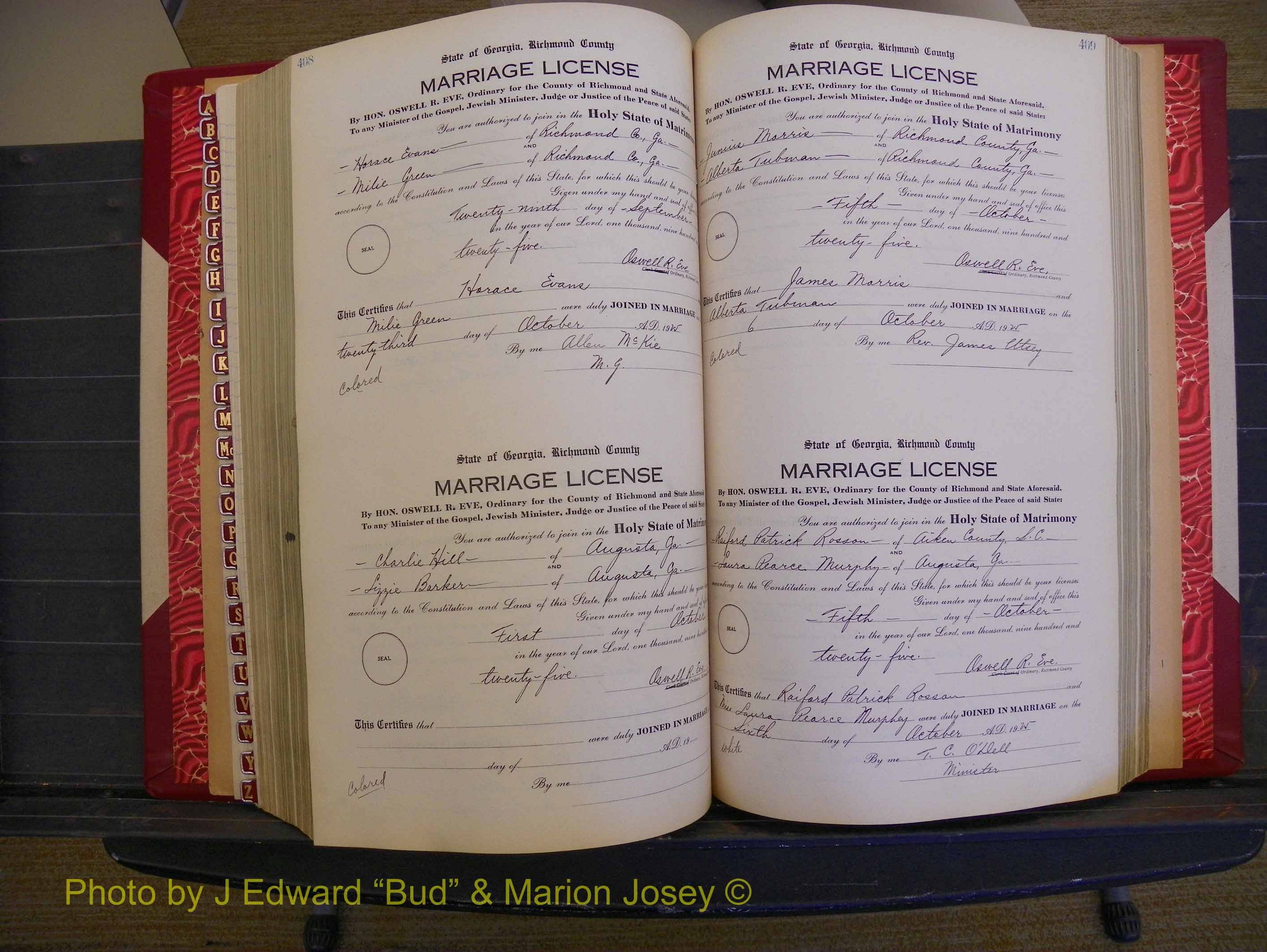 Richmond Marriages, Book RR, 1924-1927 P 408-409.JPG