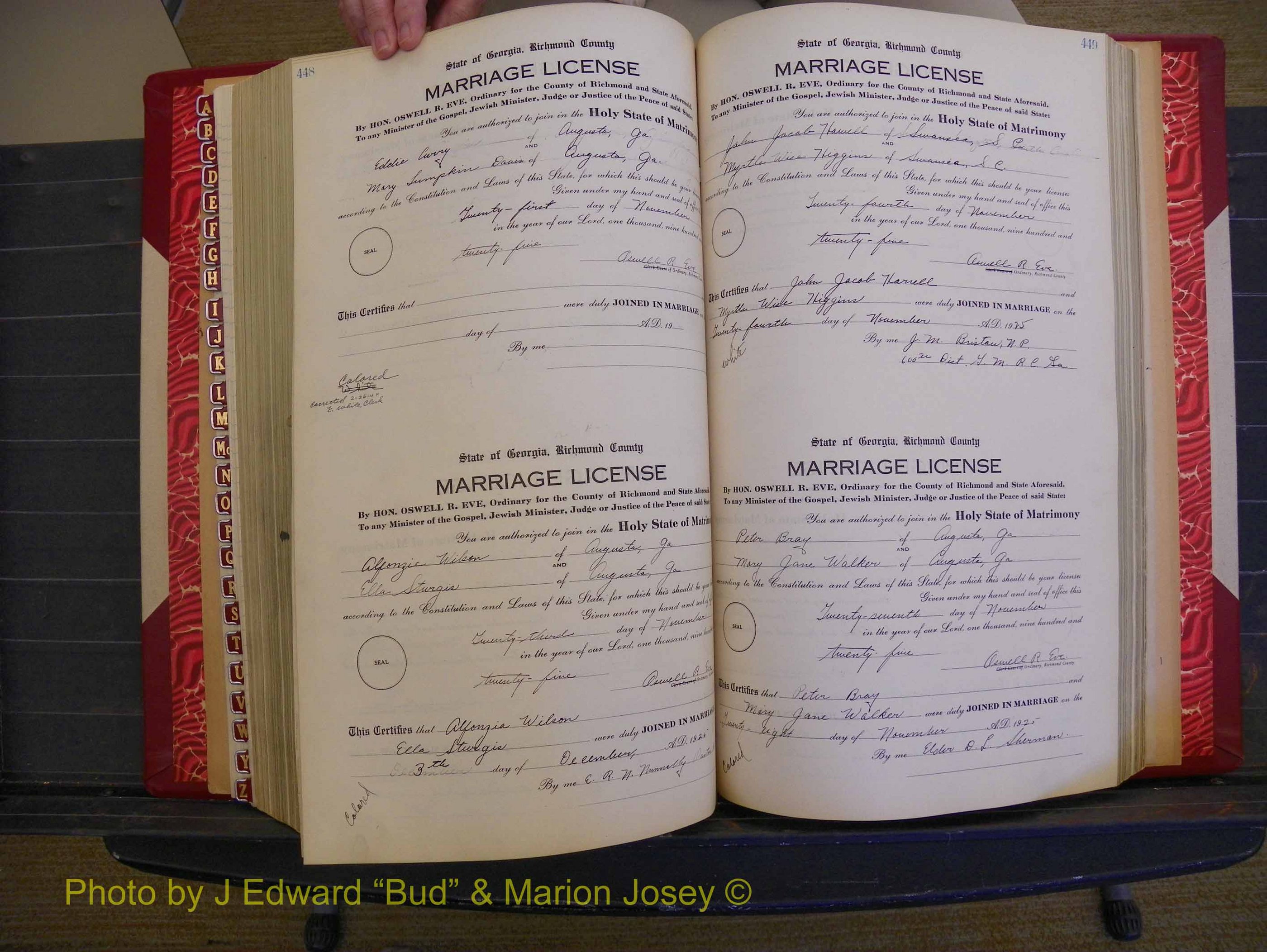 Richmond Marriages, Book RR, 1924-1927 P 448-449.JPG