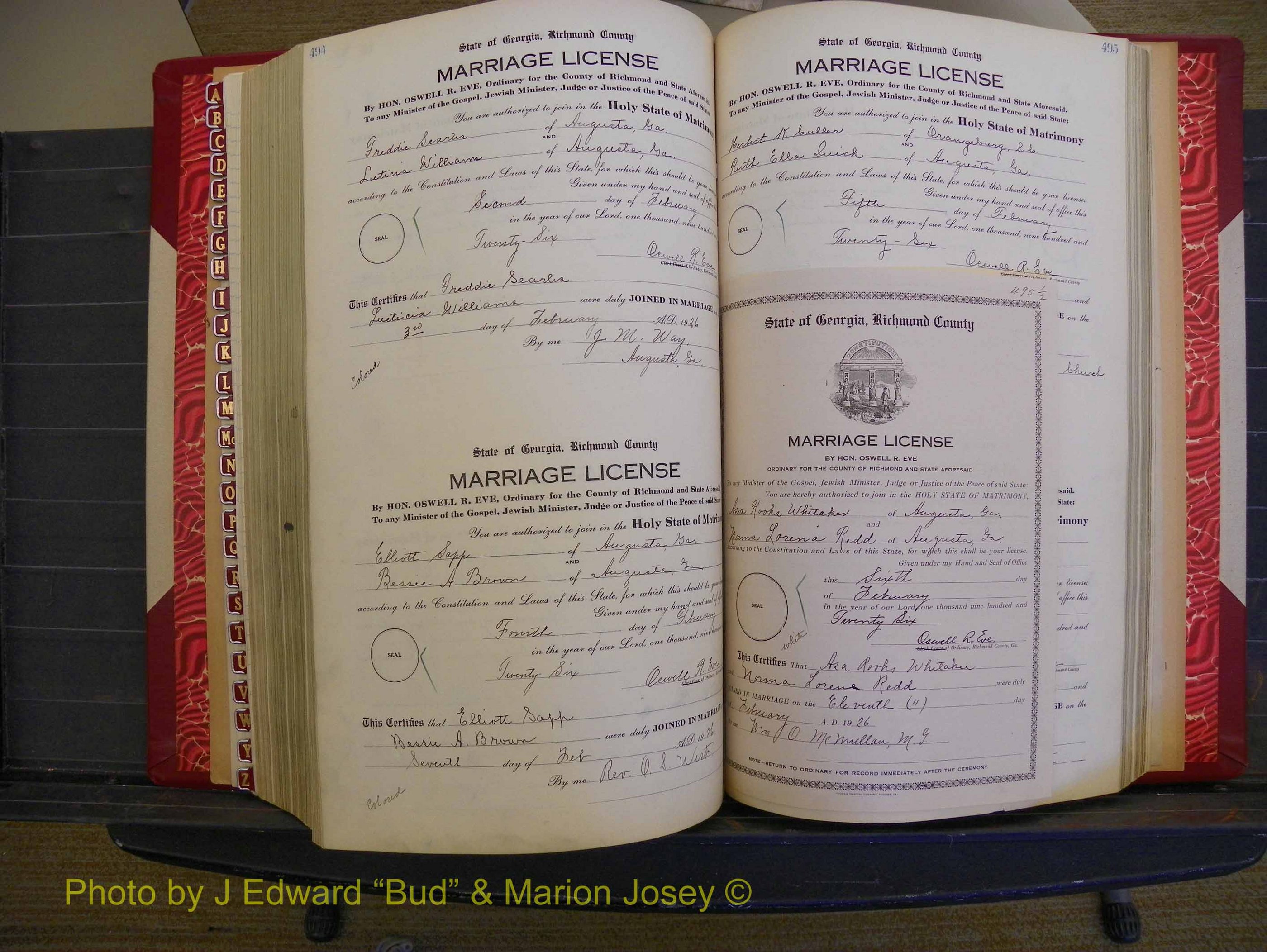 Richmond Marriages, Book RR, 1924-1927 P 494-495.JPG