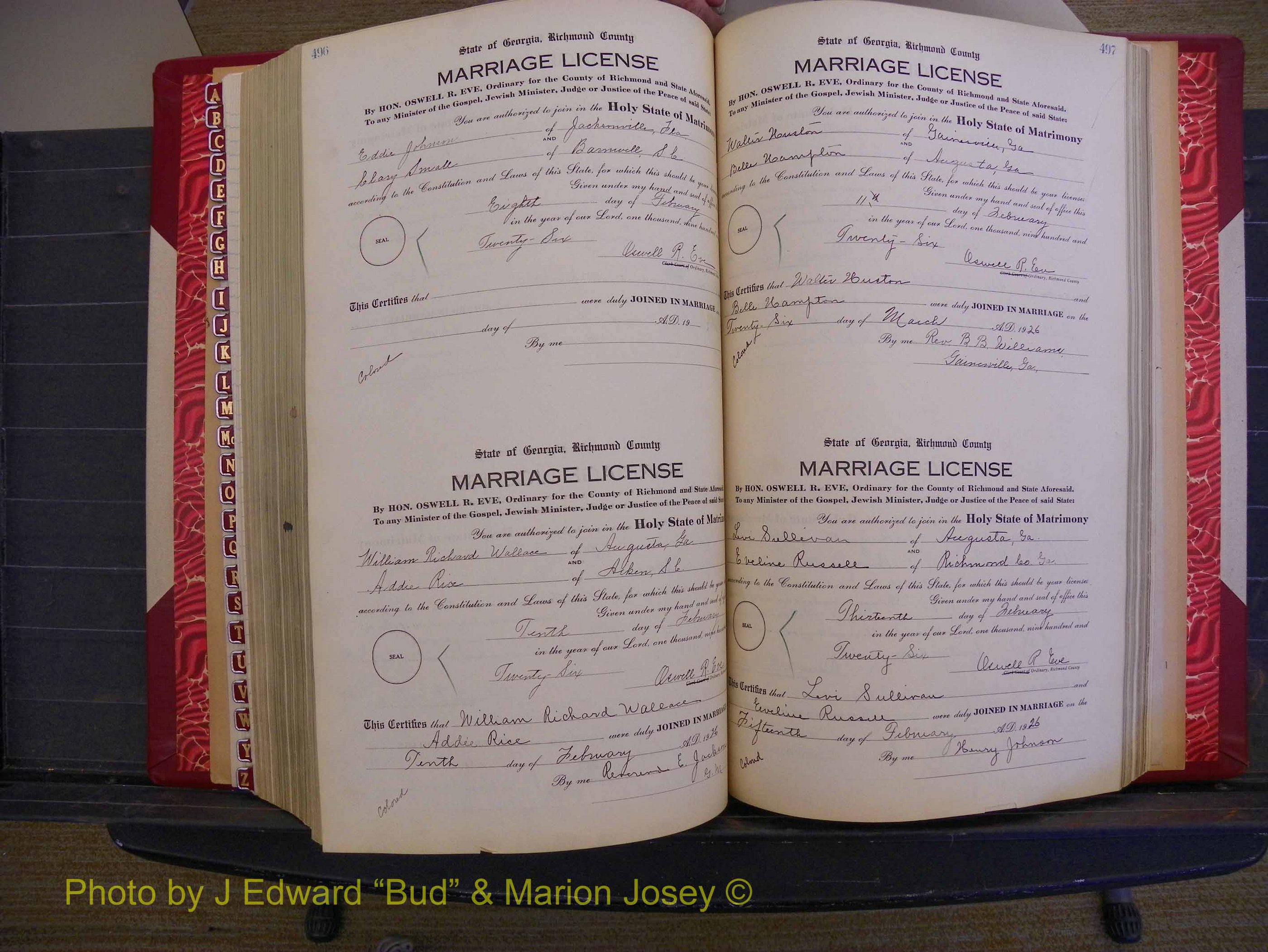 Richmond Marriages, Book RR, 1924-1927 P 496-497.JPG