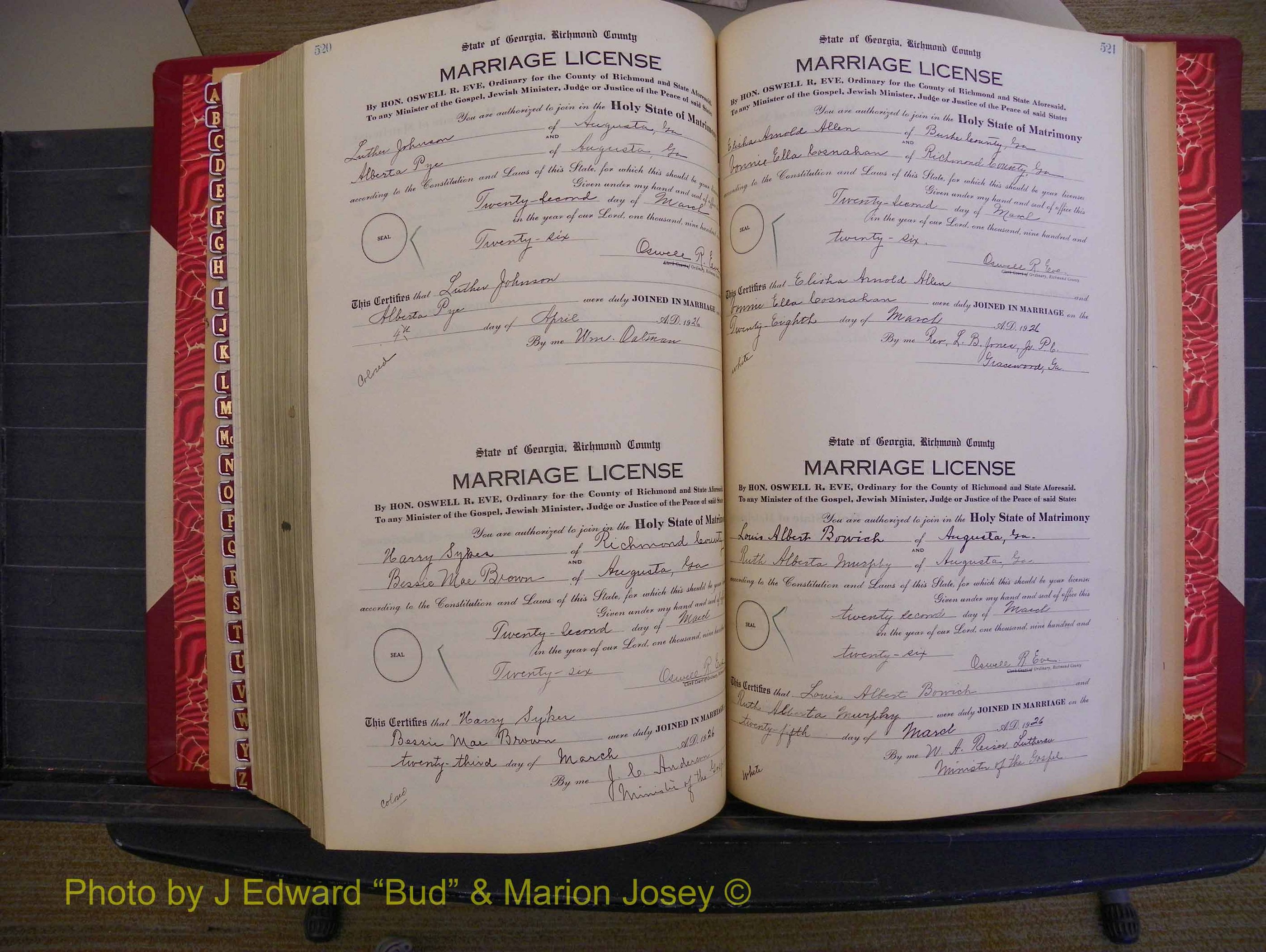 Richmond Marriages, Book RR, 1924-1927 P 520-521.JPG