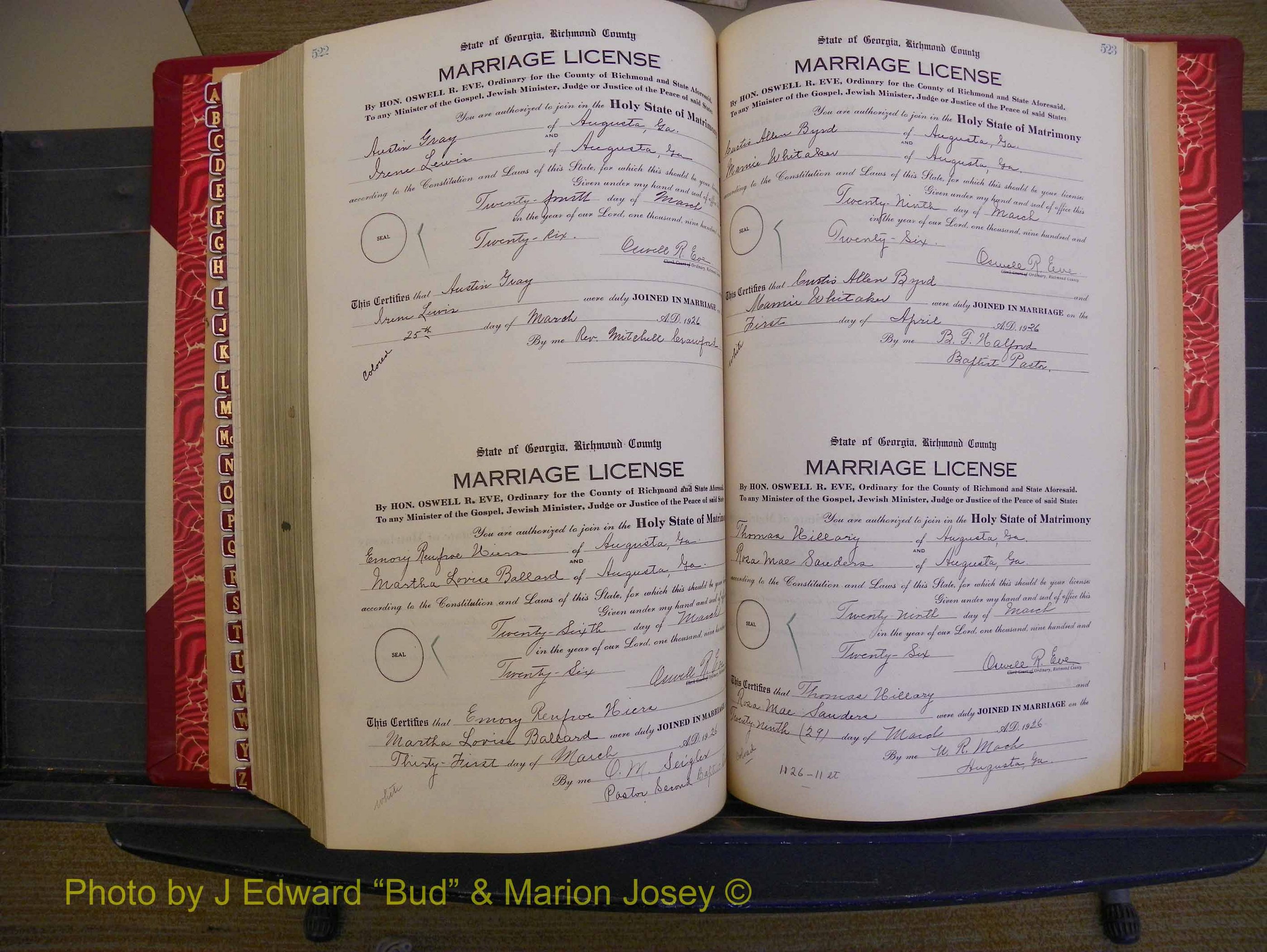 Richmond Marriages, Book RR, 1924-1927 P 522-523.JPG