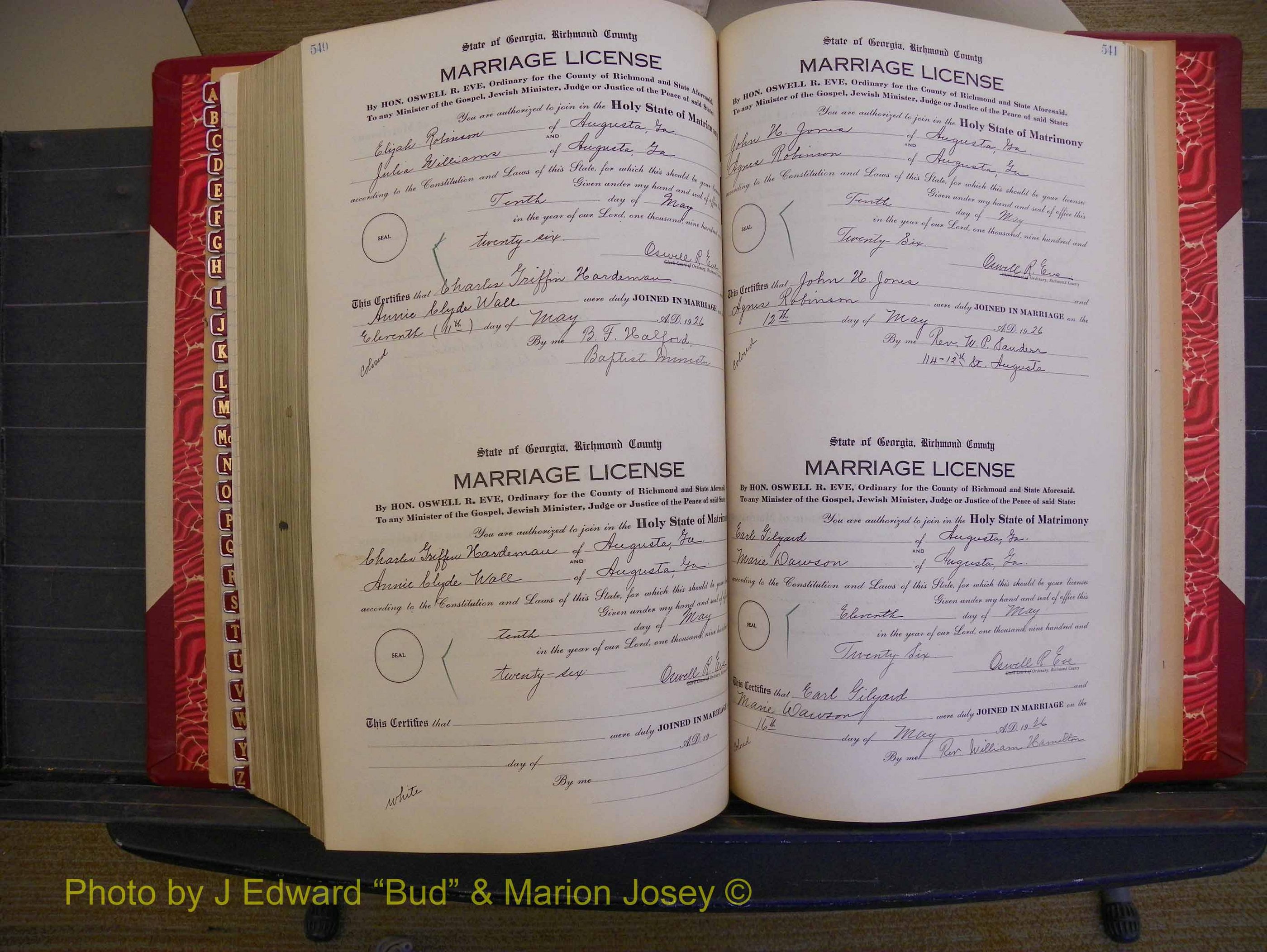 Richmond Marriages, Book RR, 1924-1927 P 540-541.JPG