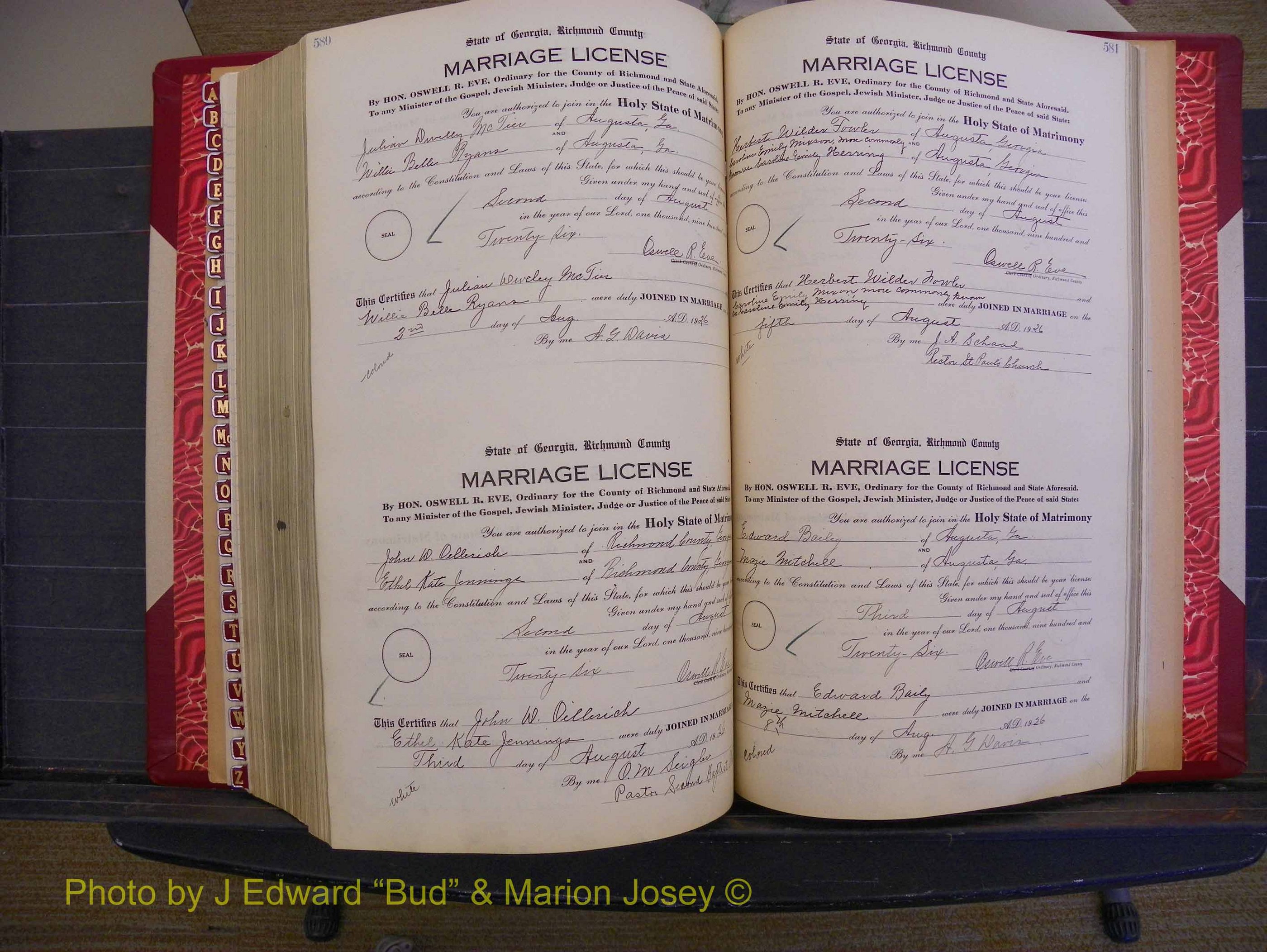 Richmond Marriages, Book RR, 1924-1927 P 580-581.JPG