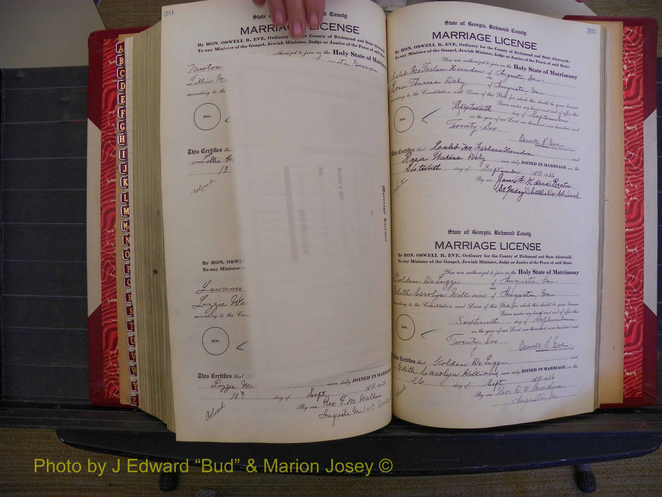 Richmond Marriages, Book RR, 1924-1927 P 594a-595a.JPG