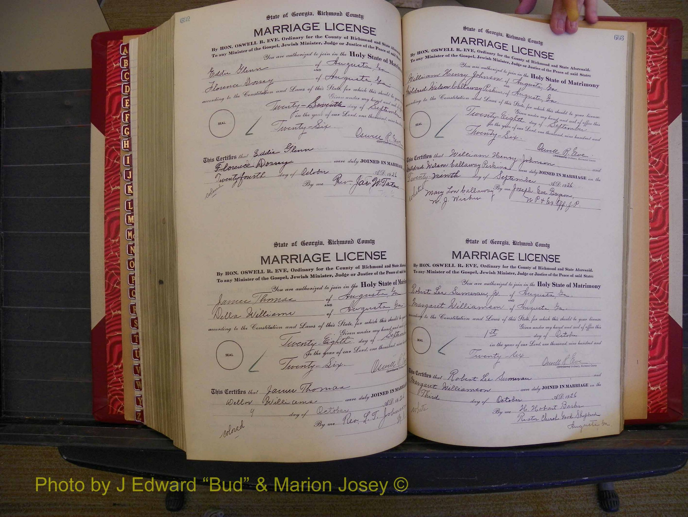 Richmond Marriages, Book RR, 1924-1927 P 602-603.JPG