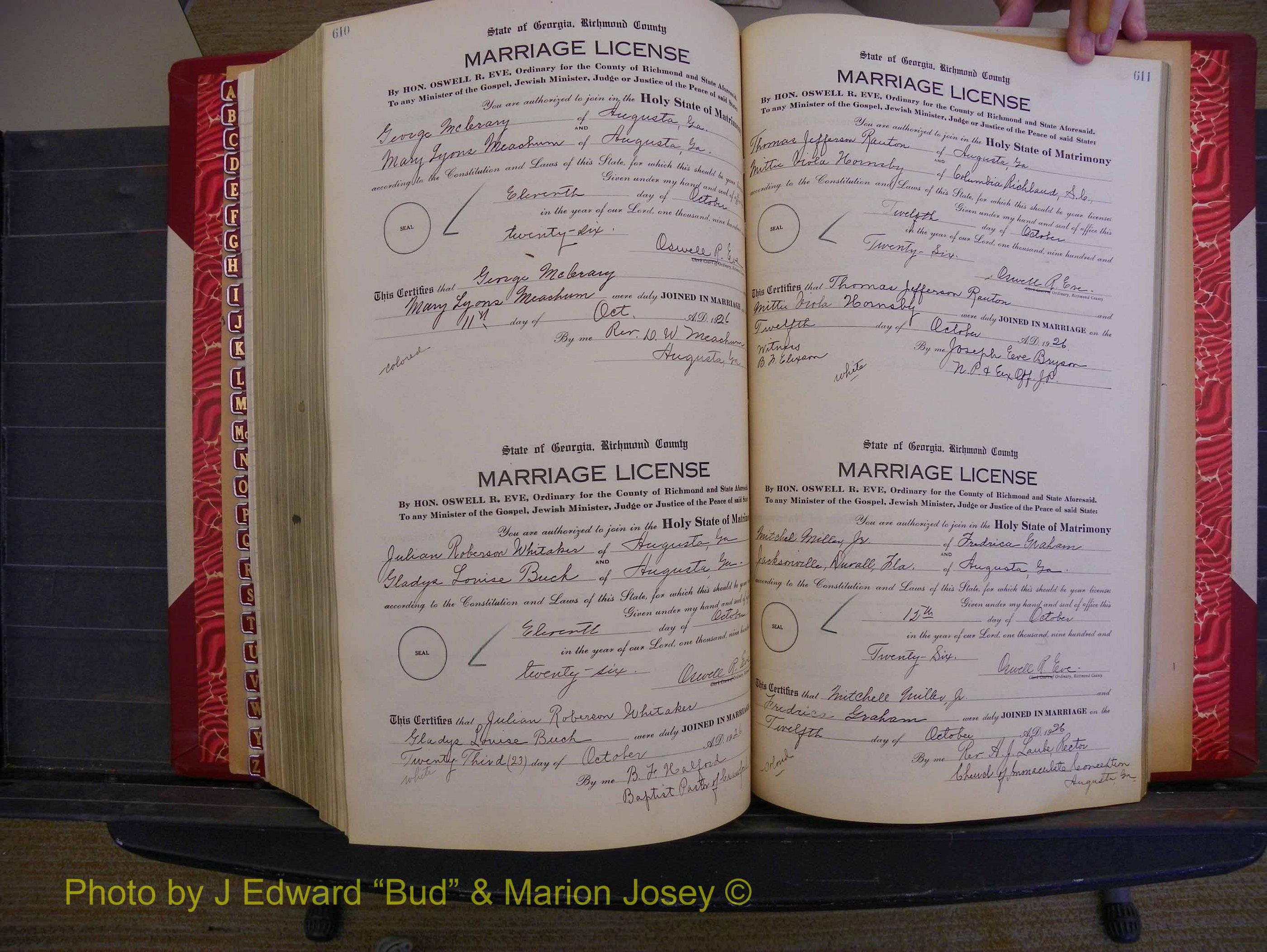 Richmond Marriages, Book RR, 1924-1927 P 610-611.JPG