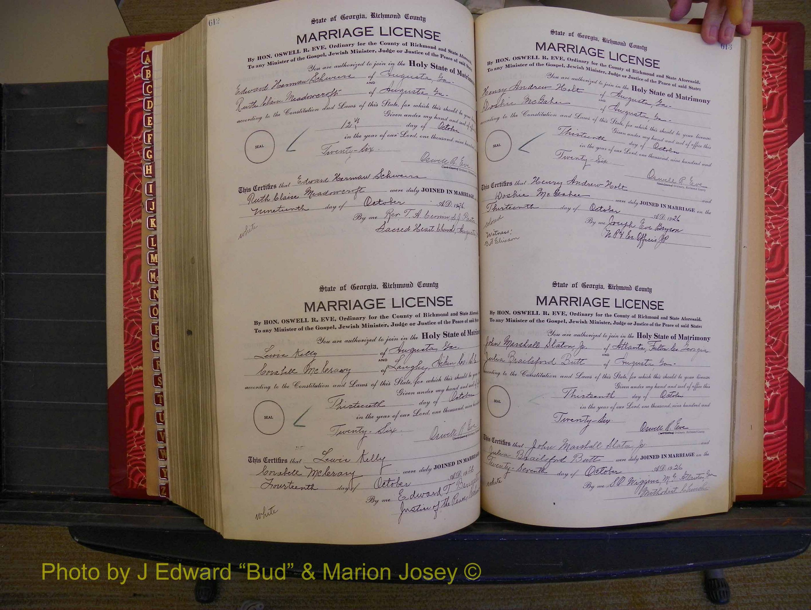 Richmond Marriages, Book RR, 1924-1927 P 612-613.JPG