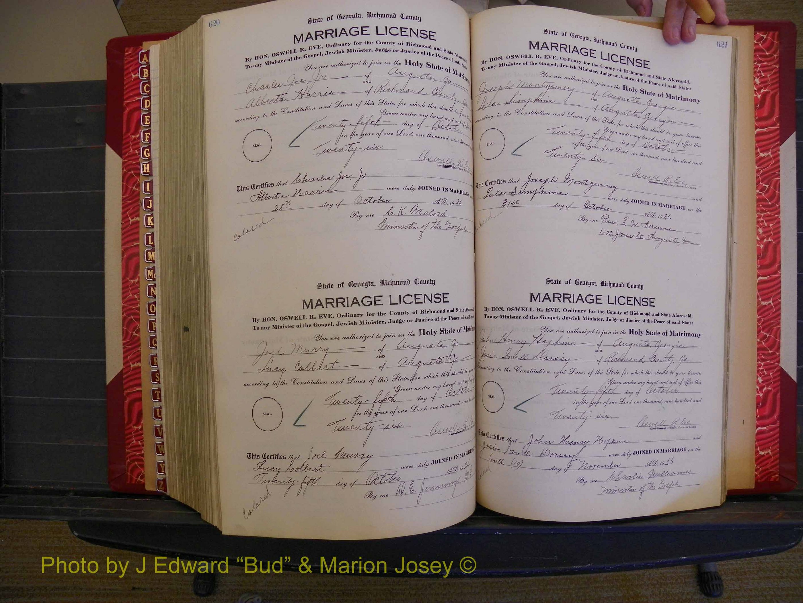 Richmond Marriages, Book RR, 1924-1927 P 620-621.JPG